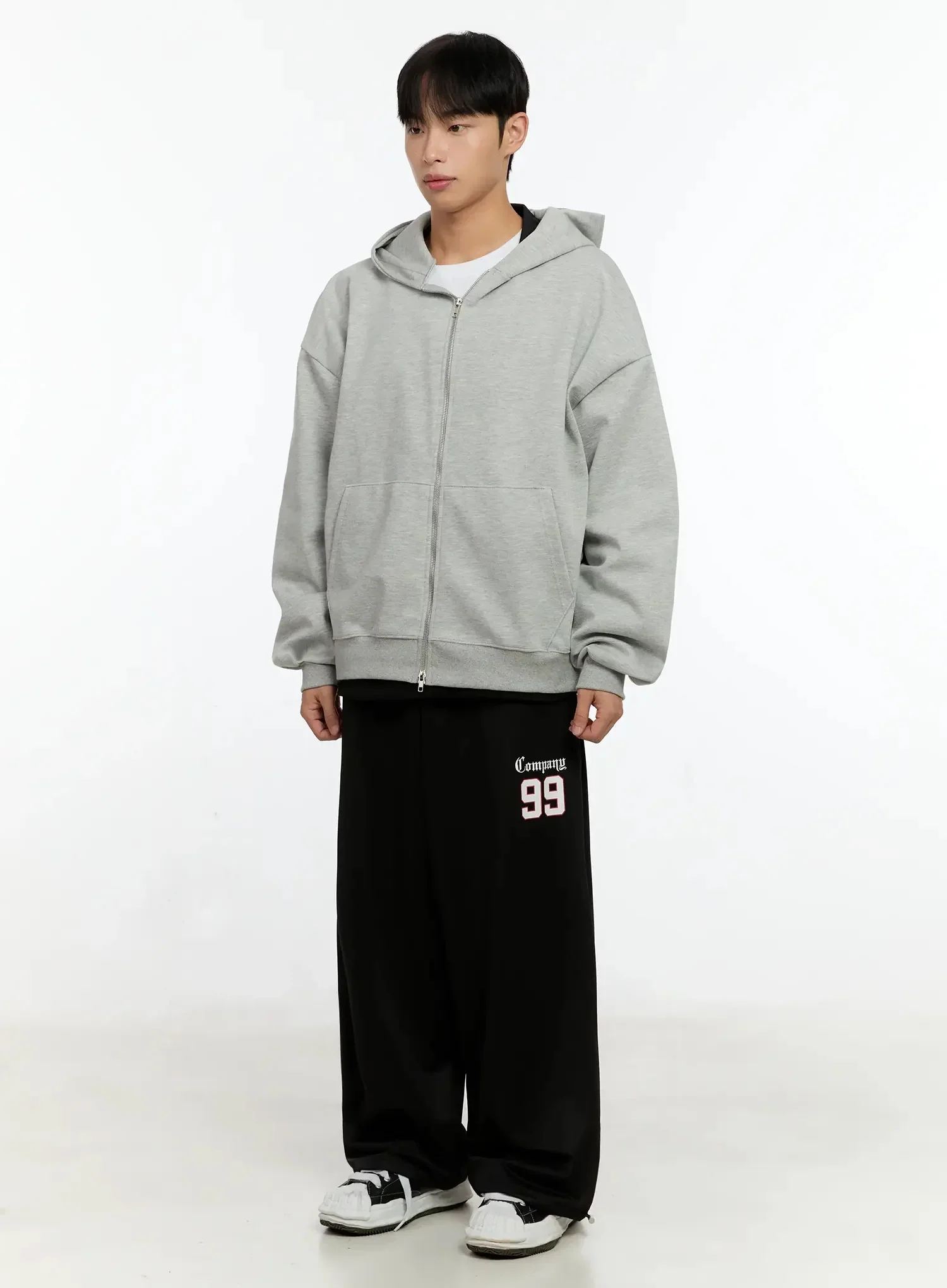 Men's Basic Oversized Zip-Up Hoodie IN525 - Image 6