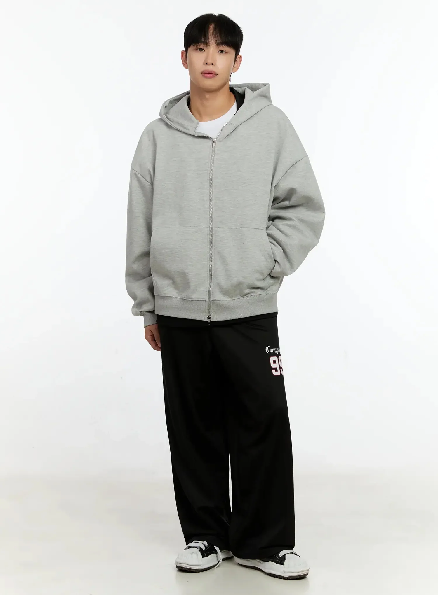 Men's Basic Oversized Zip-Up Hoodie IN525 - Image 9