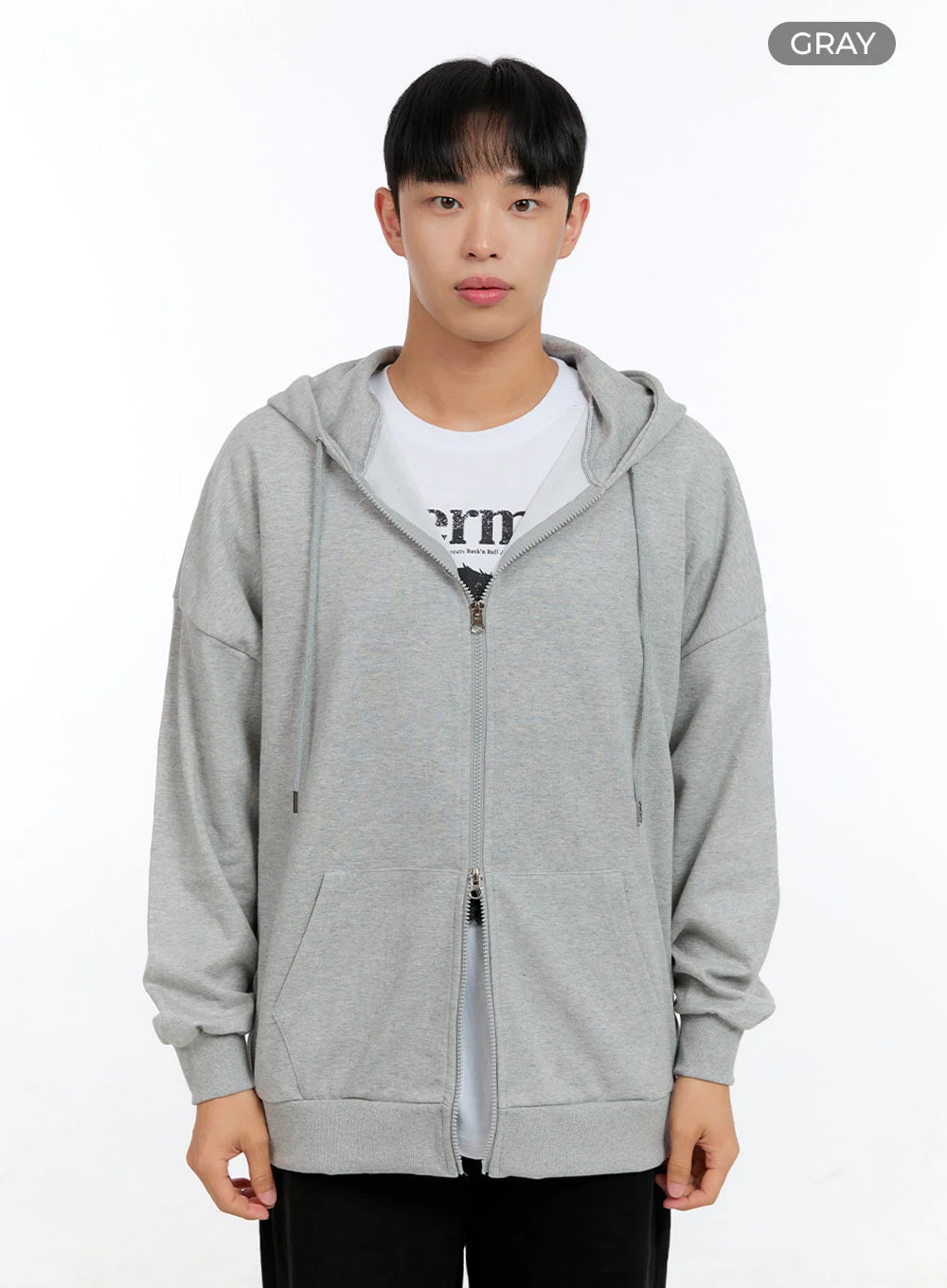 Men's Basic Two-Way Zip-Up Hoodie IG422 - Image 10