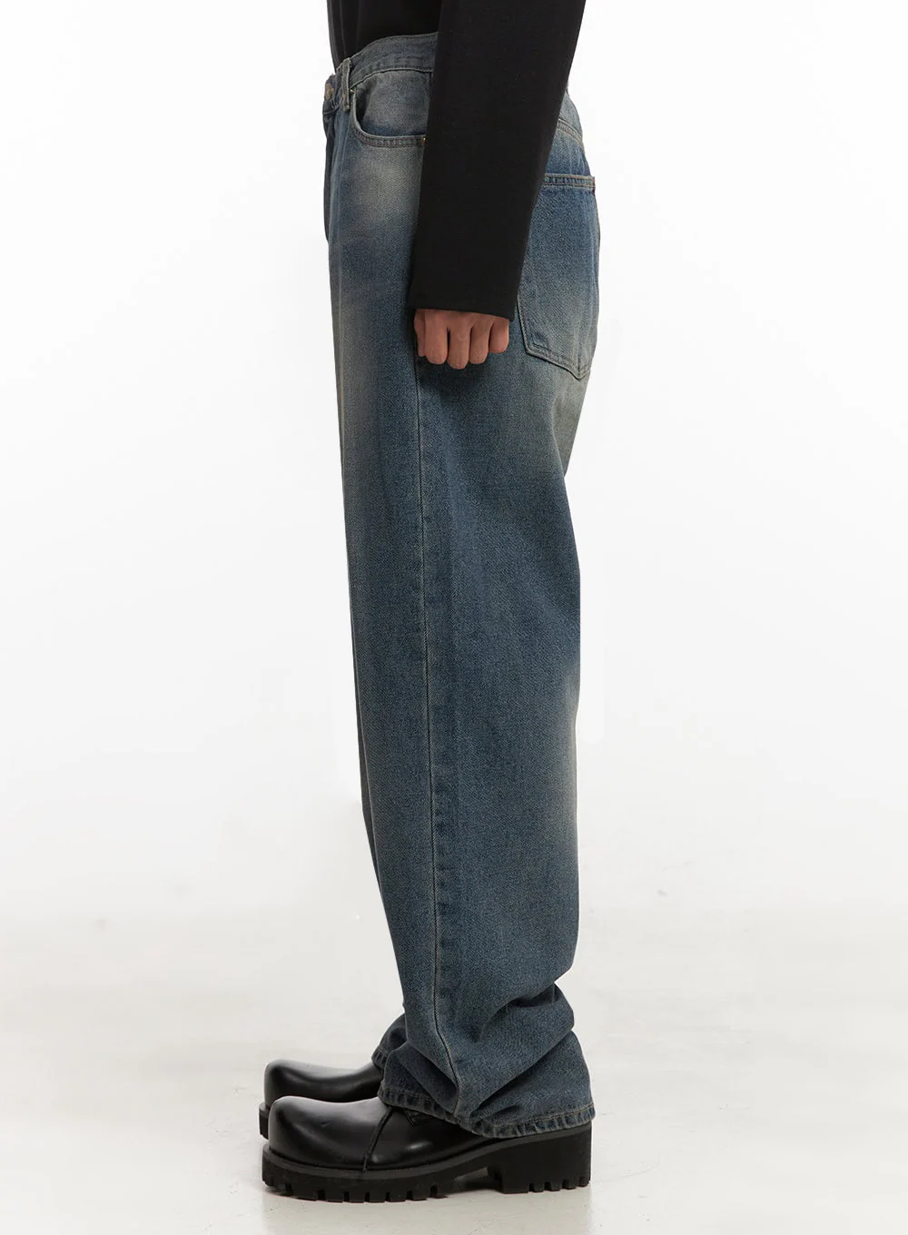 Men's Basic Wide-Leg Denim Jeans ID427 - Image 4