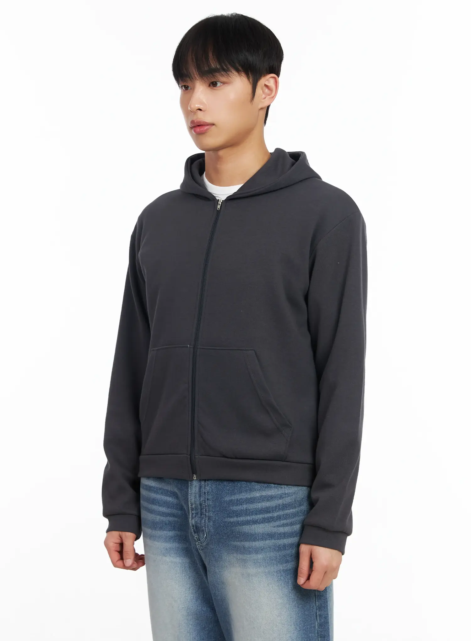 Men's Basic Zip-Up Hoodie IM516 - Image 4
