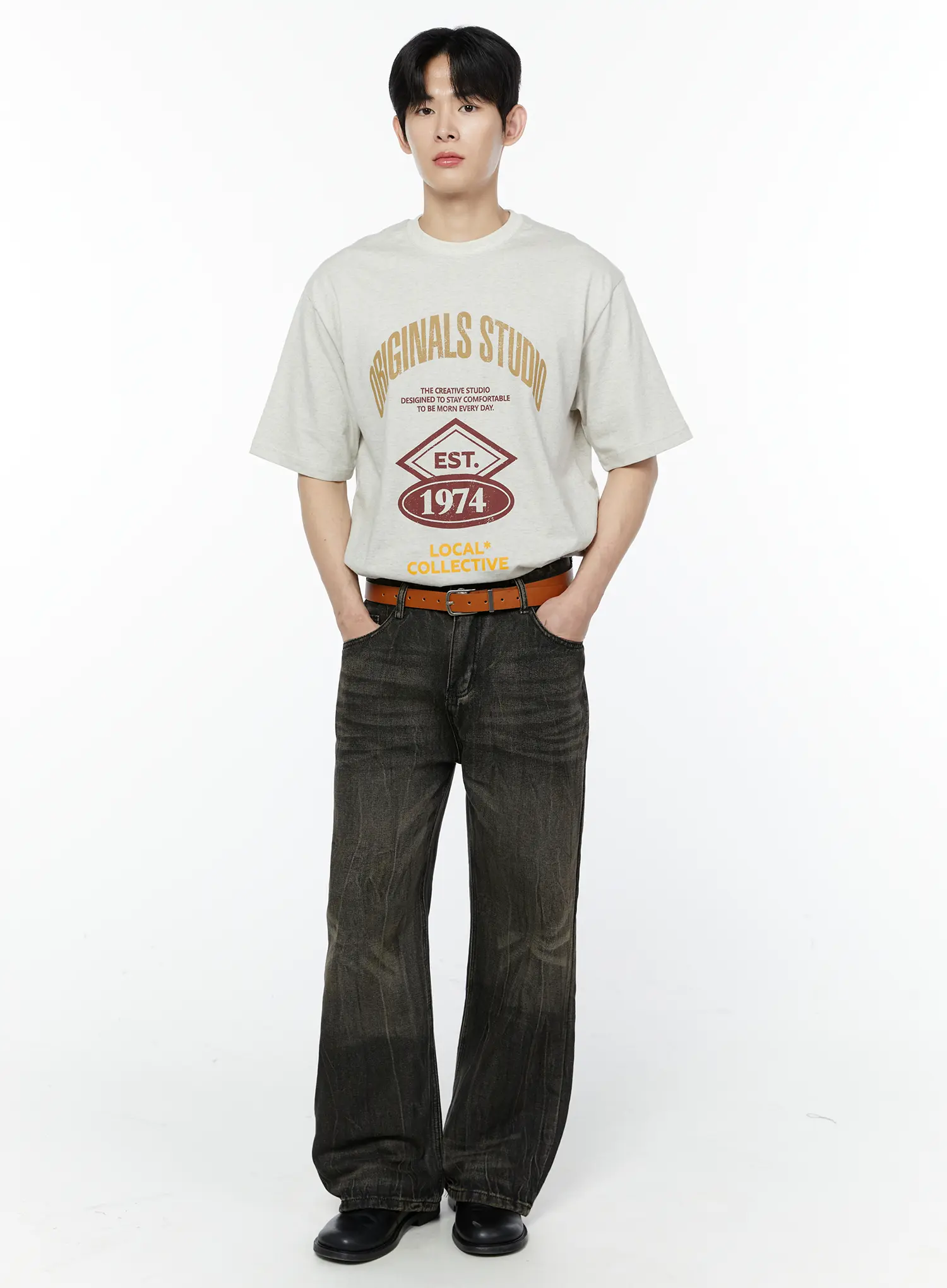 Men's Black-Washed Jeans IA530 - Image 3