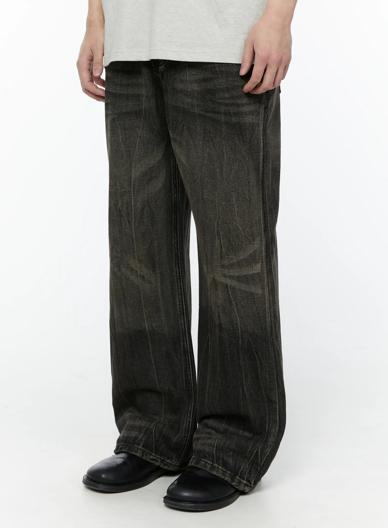 Men's Black-Washed Jeans IA530 - Image 6
