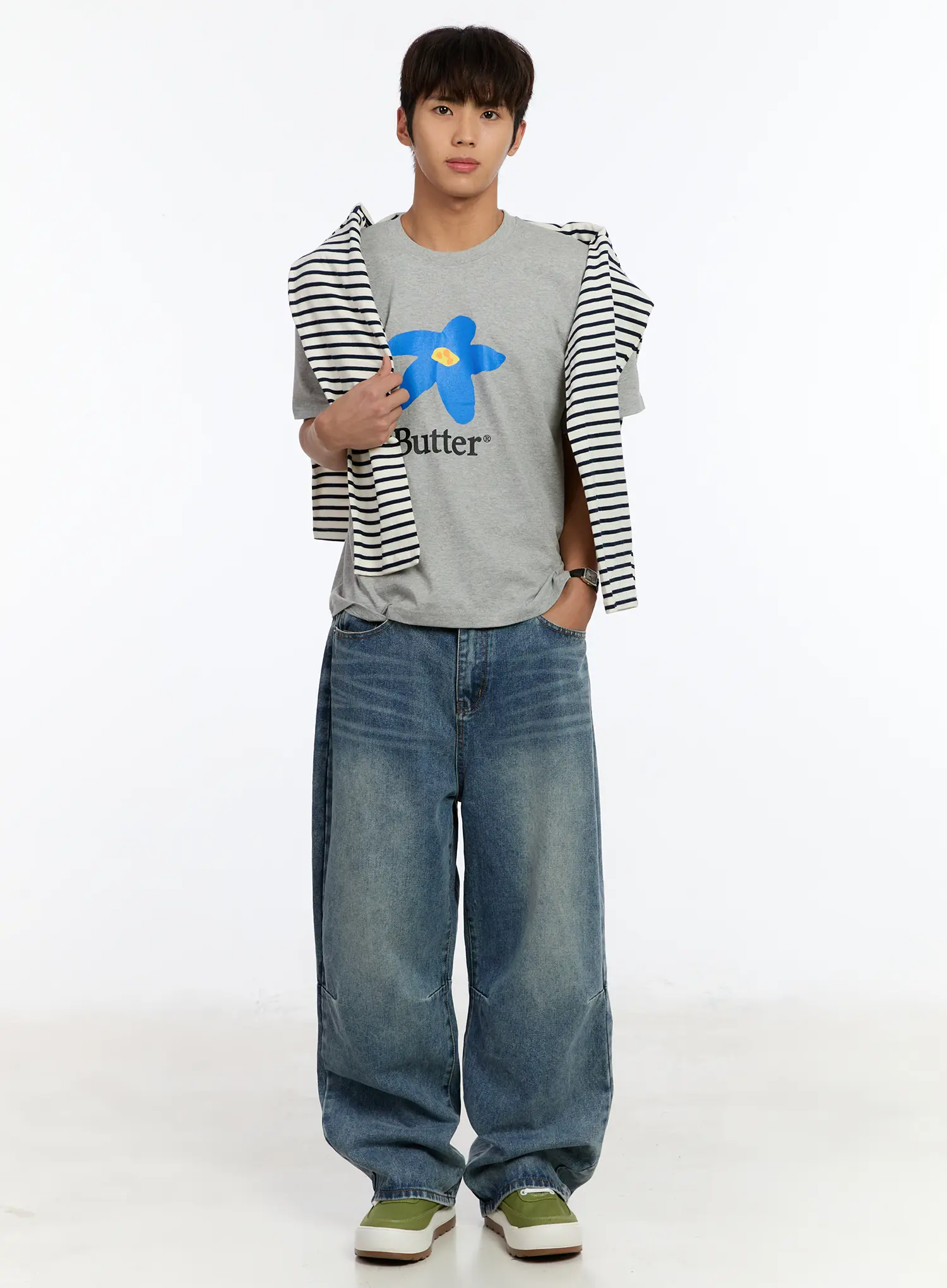 Men's Butter Flower Graphic T-Shirt IM530 - Image 2