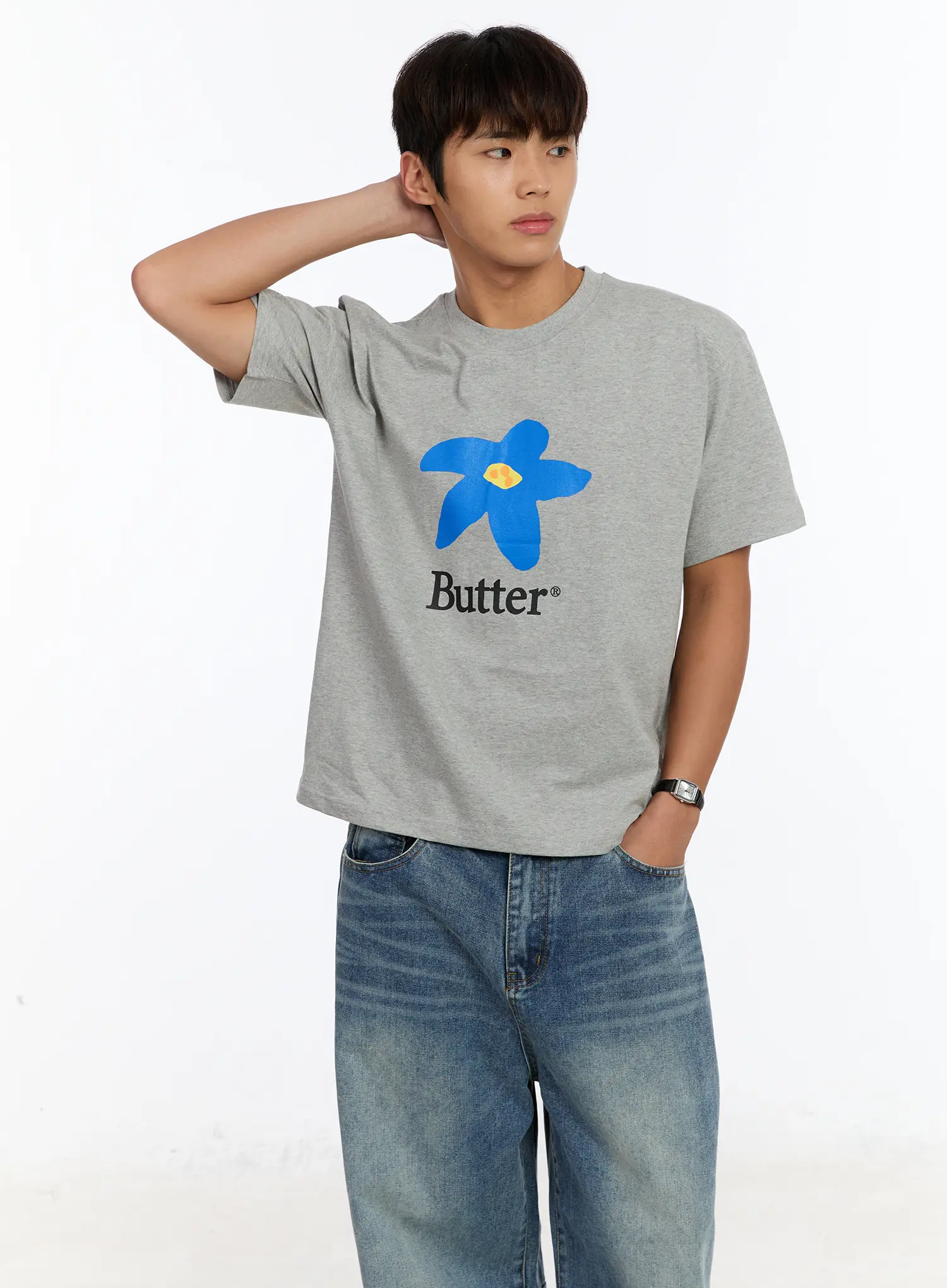 Men's Butter Flower Graphic T-Shirt IM530 - Image 7