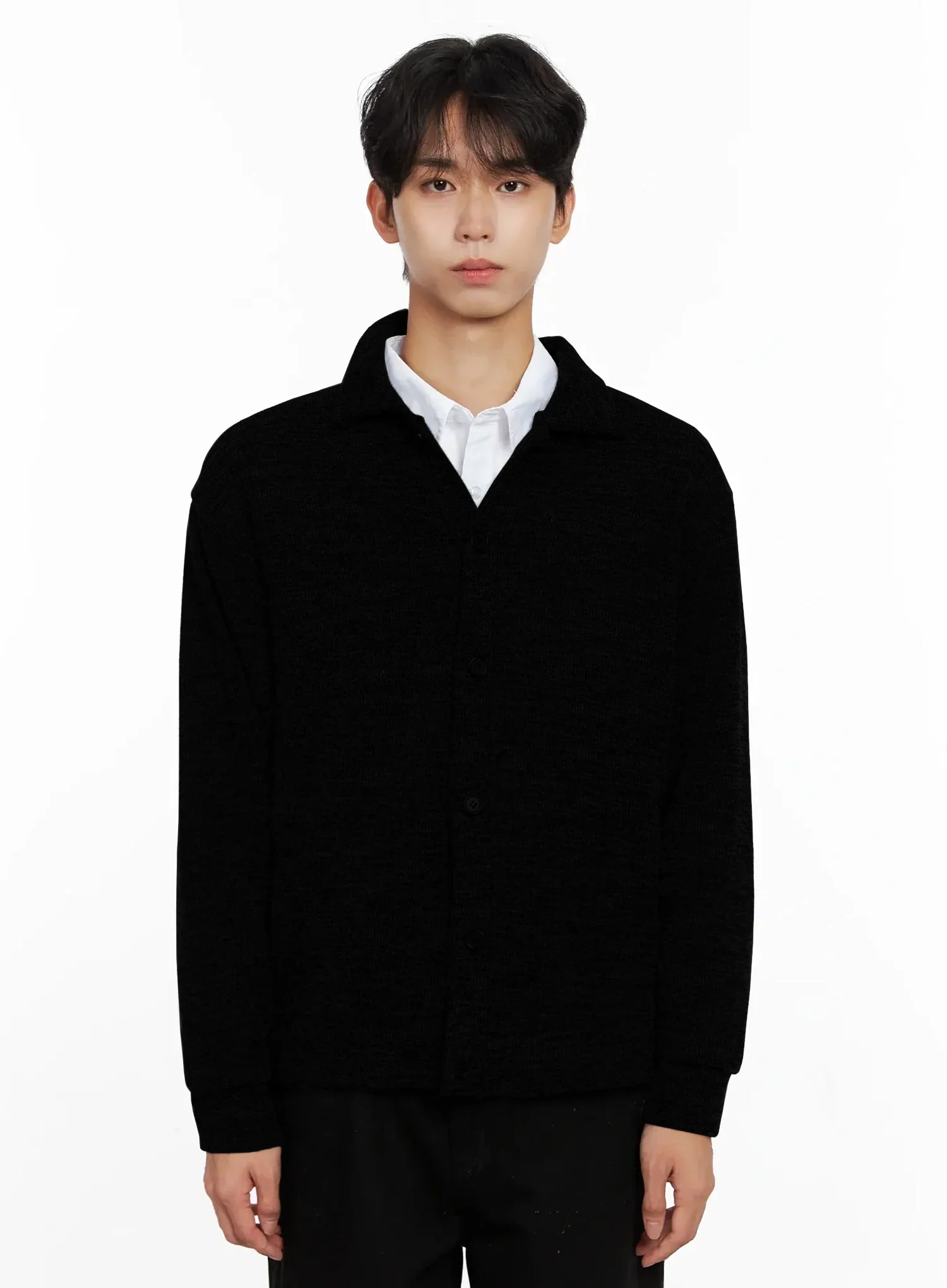 Men's Button-Up Collar Knit Cardigan IO516 - Image 13