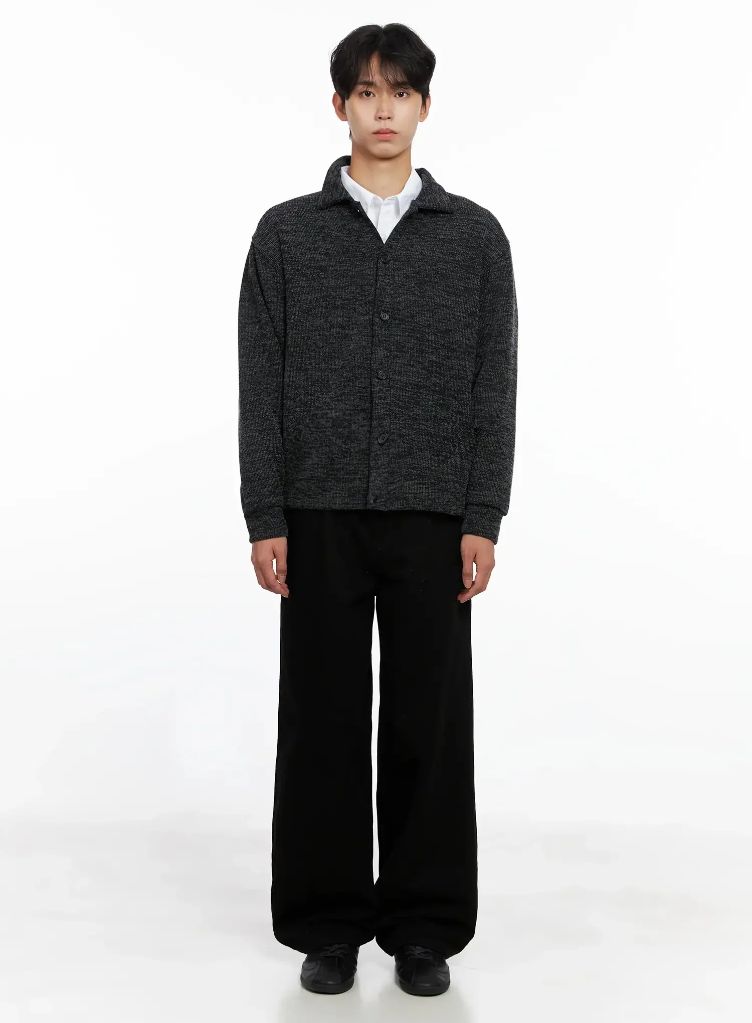 Men's Button-Up Collar Knit Cardigan IO517 - Image 6
