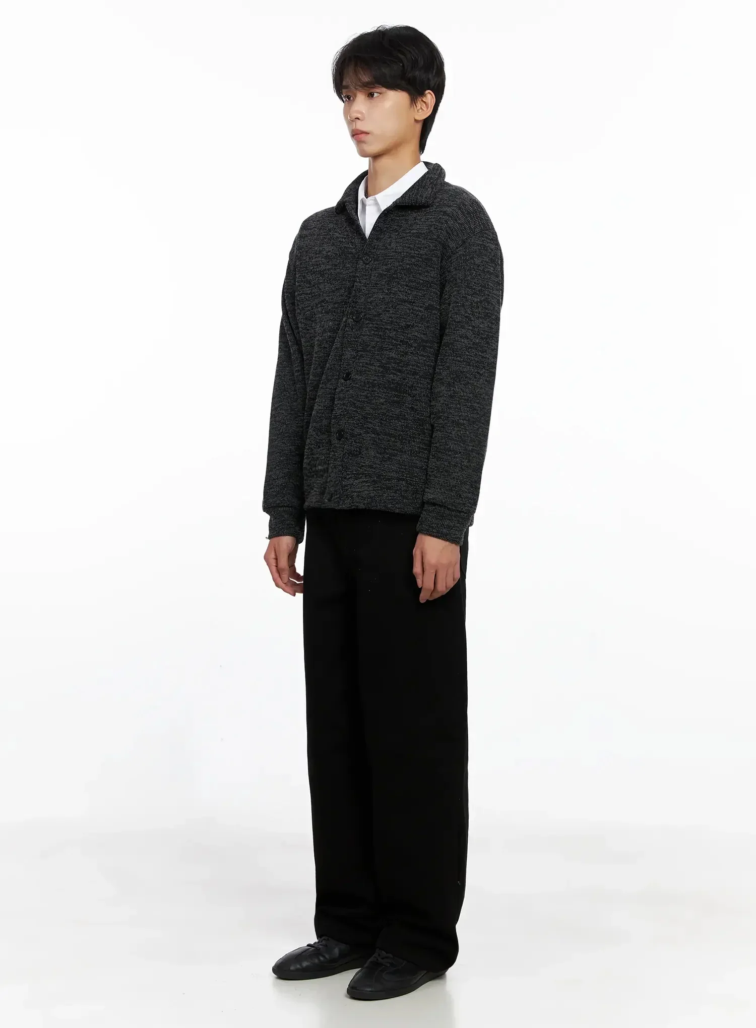 Men's Button-Up Collar Knit Cardigan IO517 - Image 7