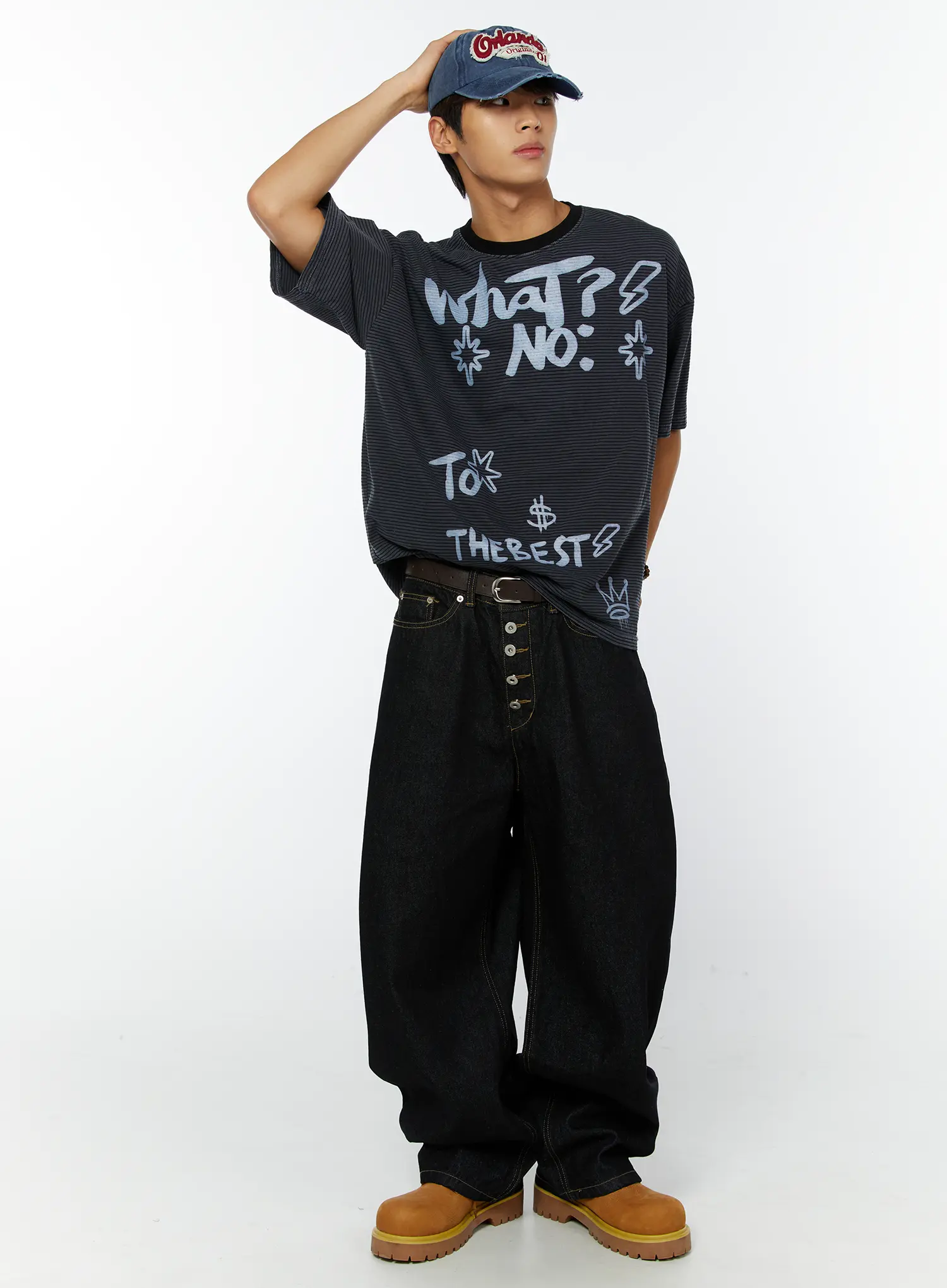 Men's Buttoned Baggy Jeans IY508 - Image 13