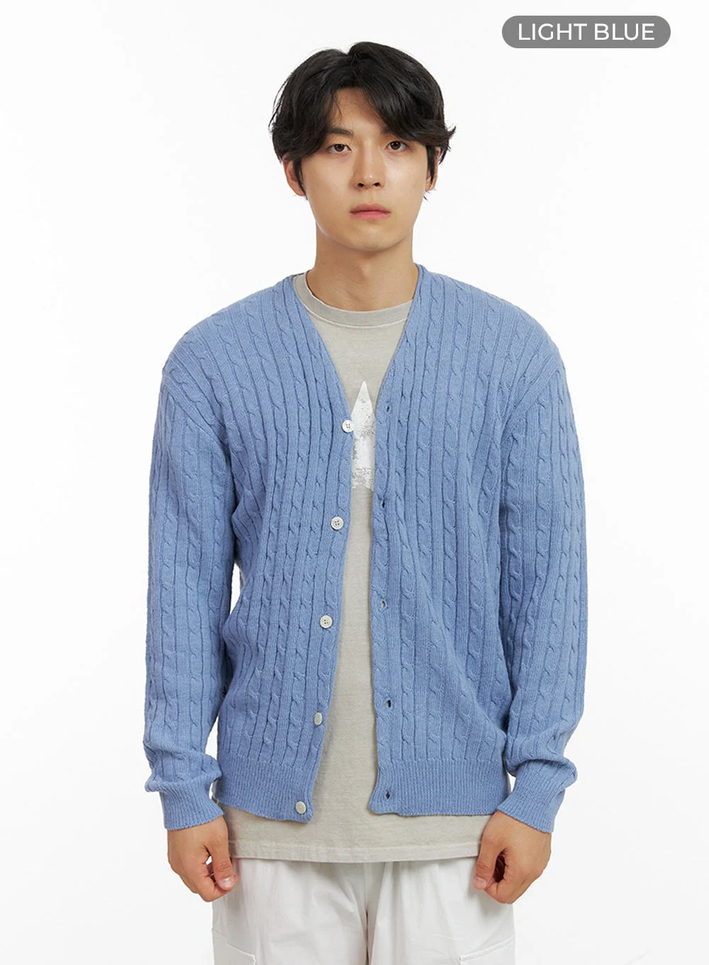 Men's Cable Knit Cardigan IG409 - Image 11