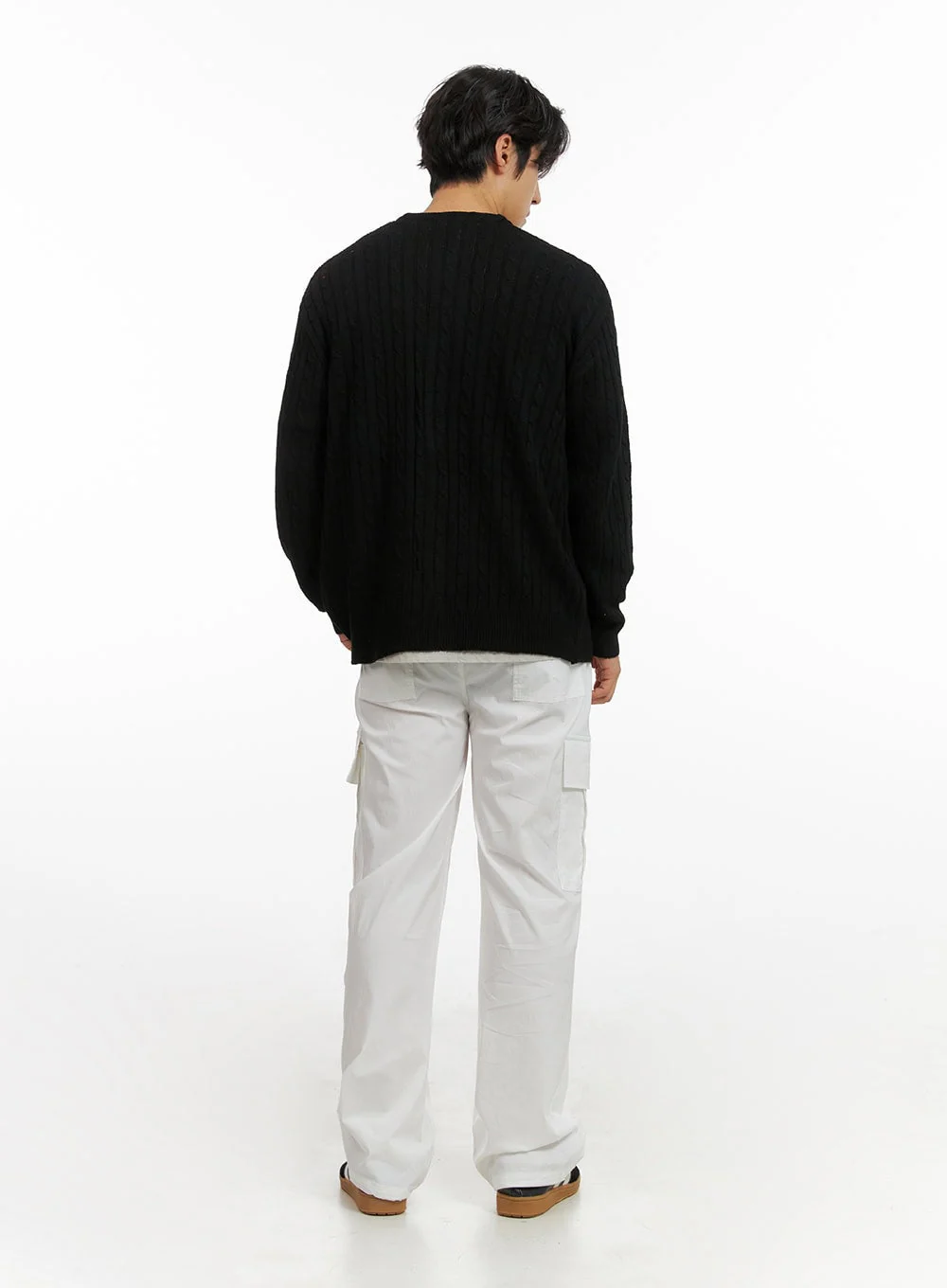 Men's Cable Knit Cardigan IG409 - Image 8