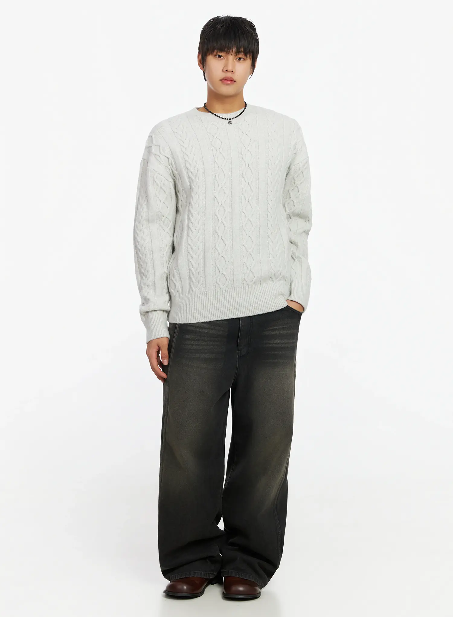 Men's Cable Knit Sweater IF503 - Image 6
