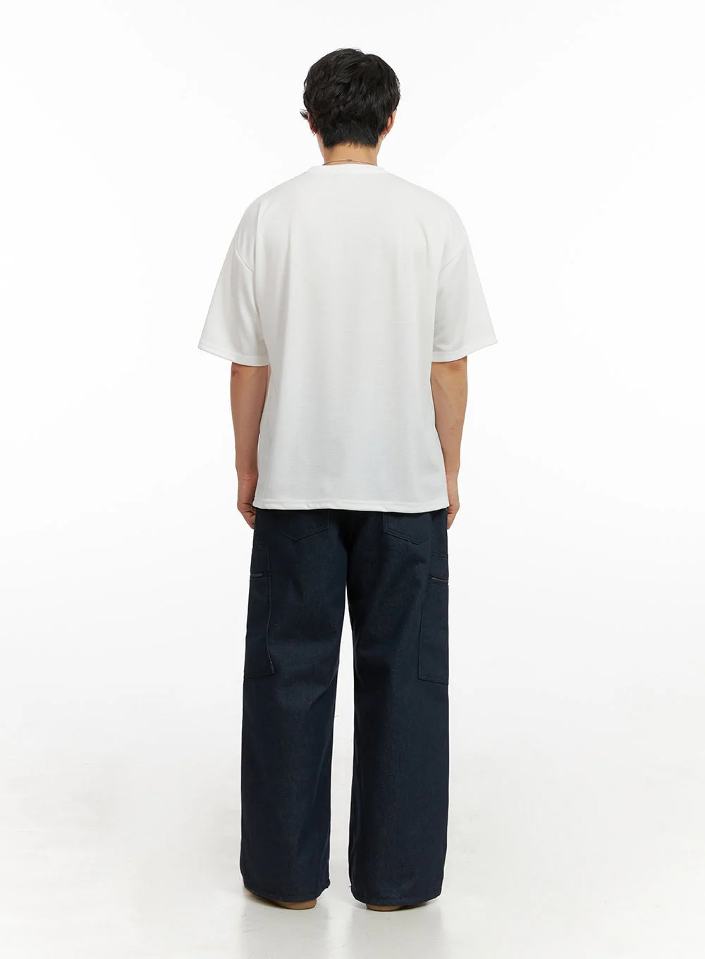 Men's Cargo Denim Jeans (Dark Blue) IG409 - Image 7