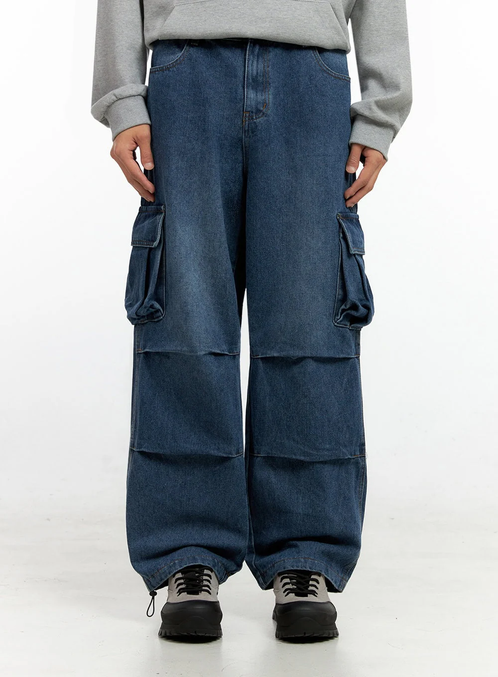 Men's Cargo Pocket Wide Leg Jeans IN401 - Image 2