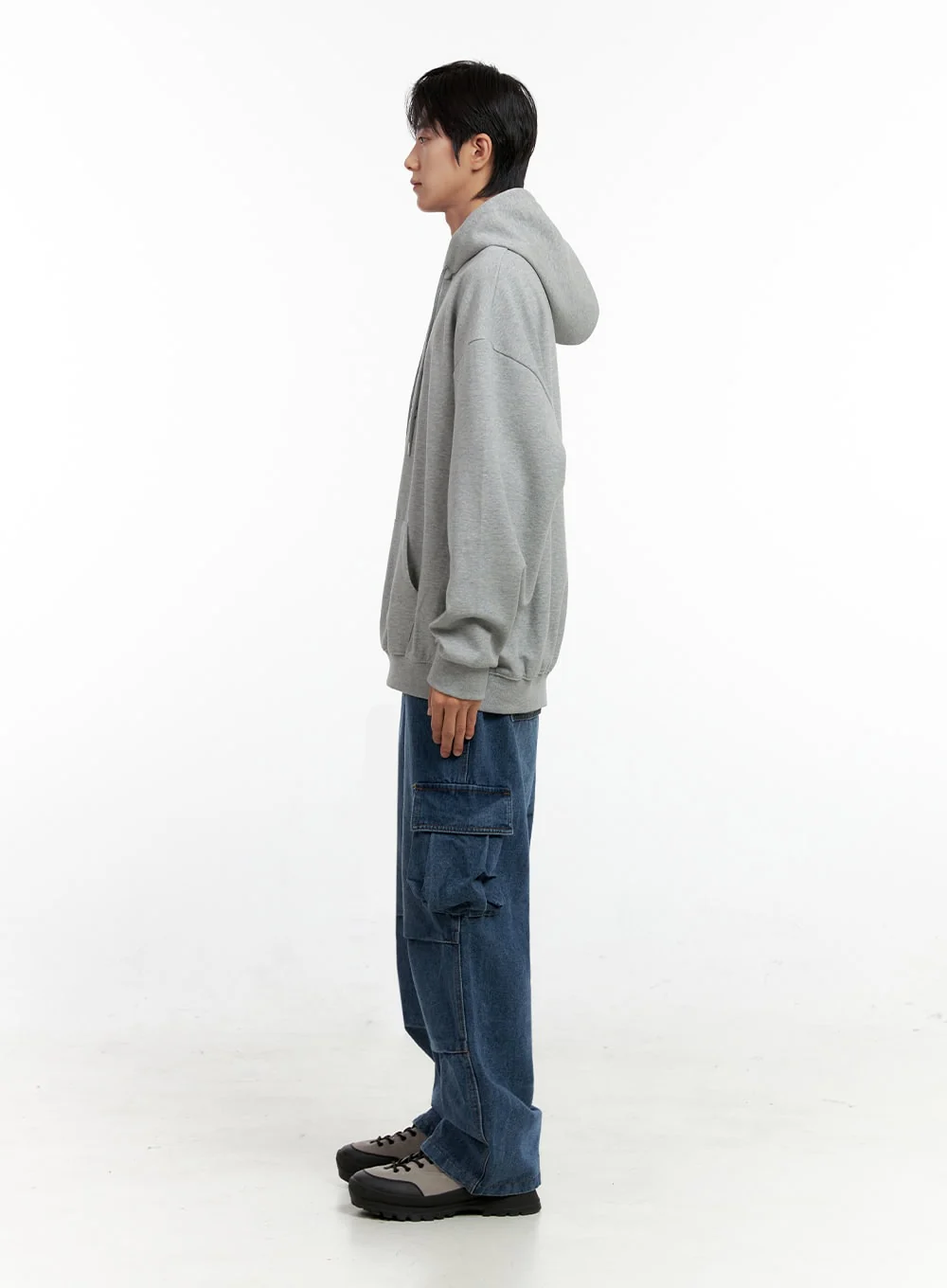 Men's Cargo Pocket Wide Leg Jeans IN401 - Image 8
