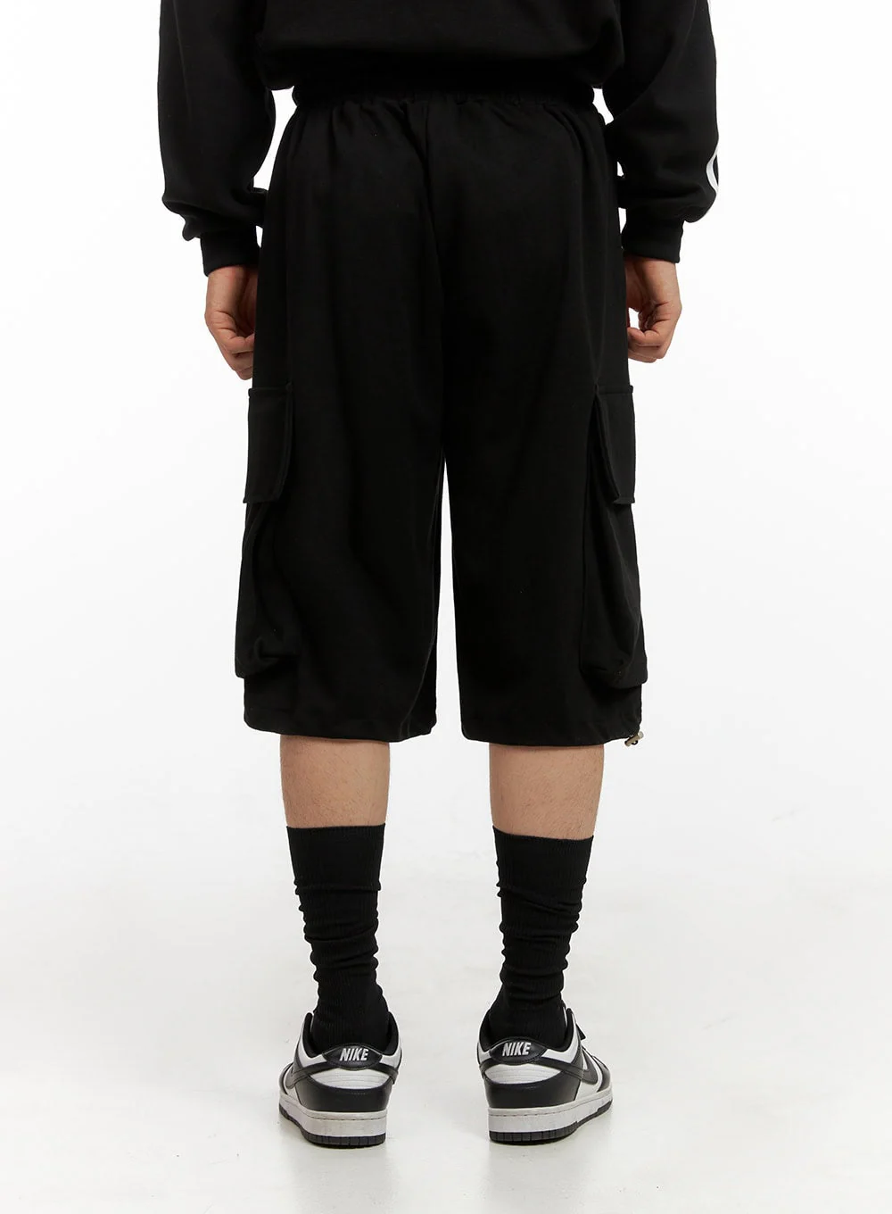 Men's Cargo Sweatshorts (Black) IG409 - Image 6