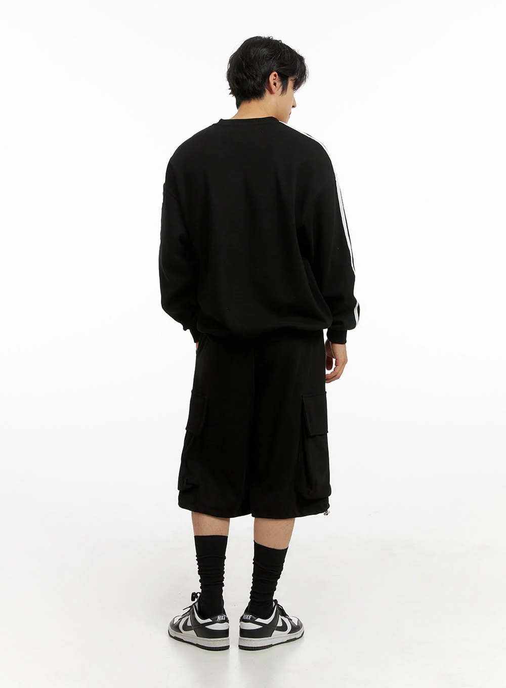 Men's Cargo Sweatshorts (Black) IG409 - Image 8