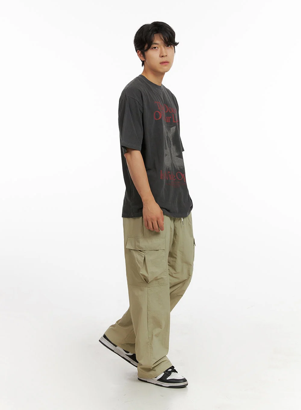 Men's Cargo Wide Leg Pants IG409 - Image 3