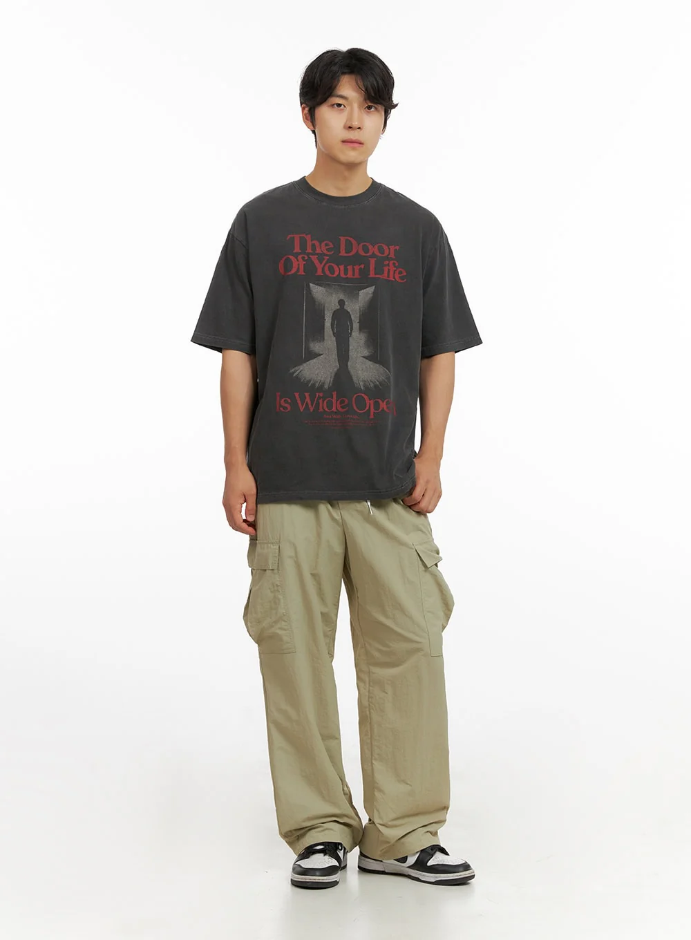 Men's Cargo Wide Leg Pants IG409 - Image 7
