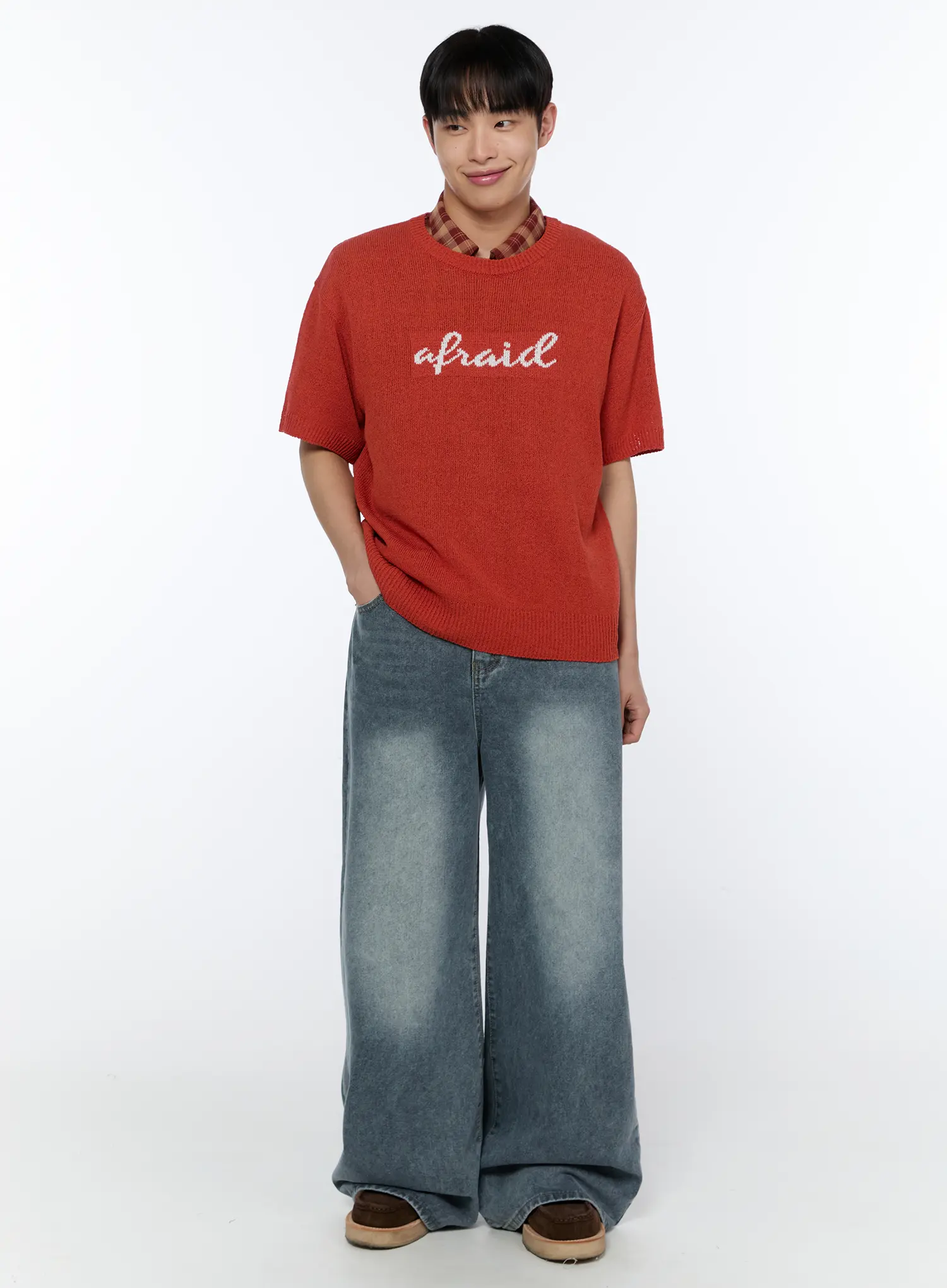 Men's Casual Slogan Knit Shirt IA517 - Image 7