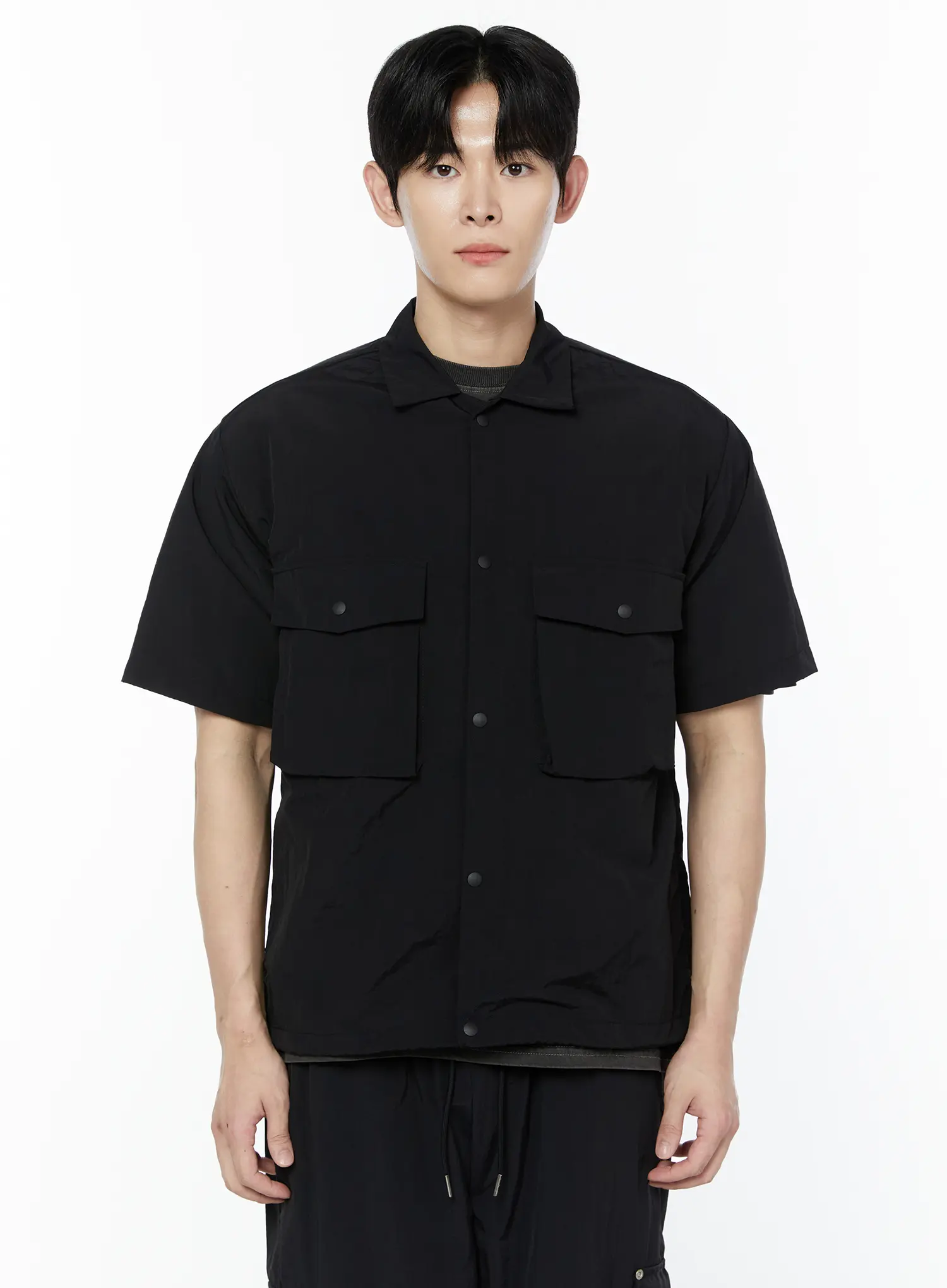 Men's Casual Snap Button Short Sleeve Shirt IA527 - Image 11