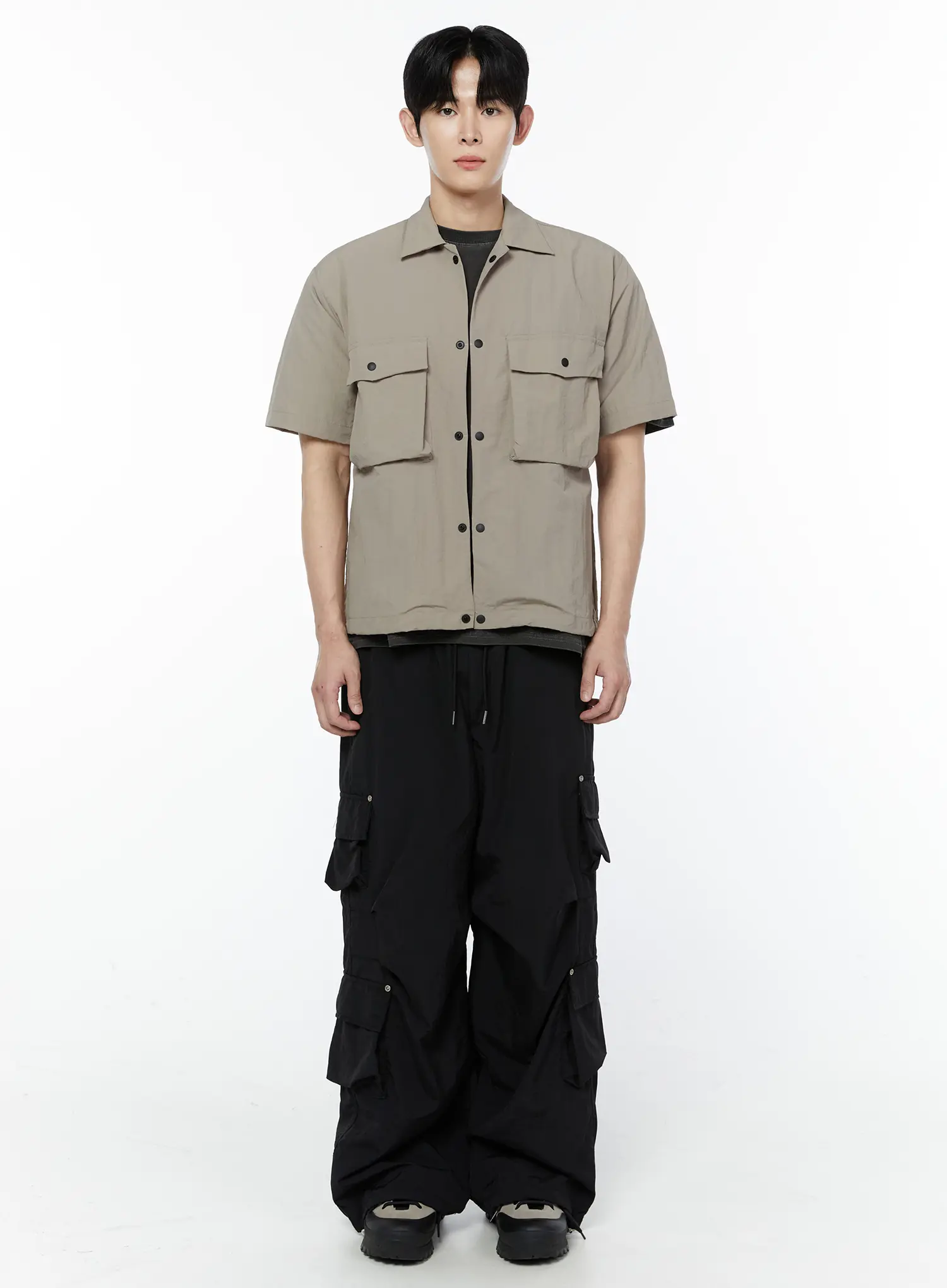 Men's Casual Snap Button Short Sleeve Shirt IA527 - Image 3
