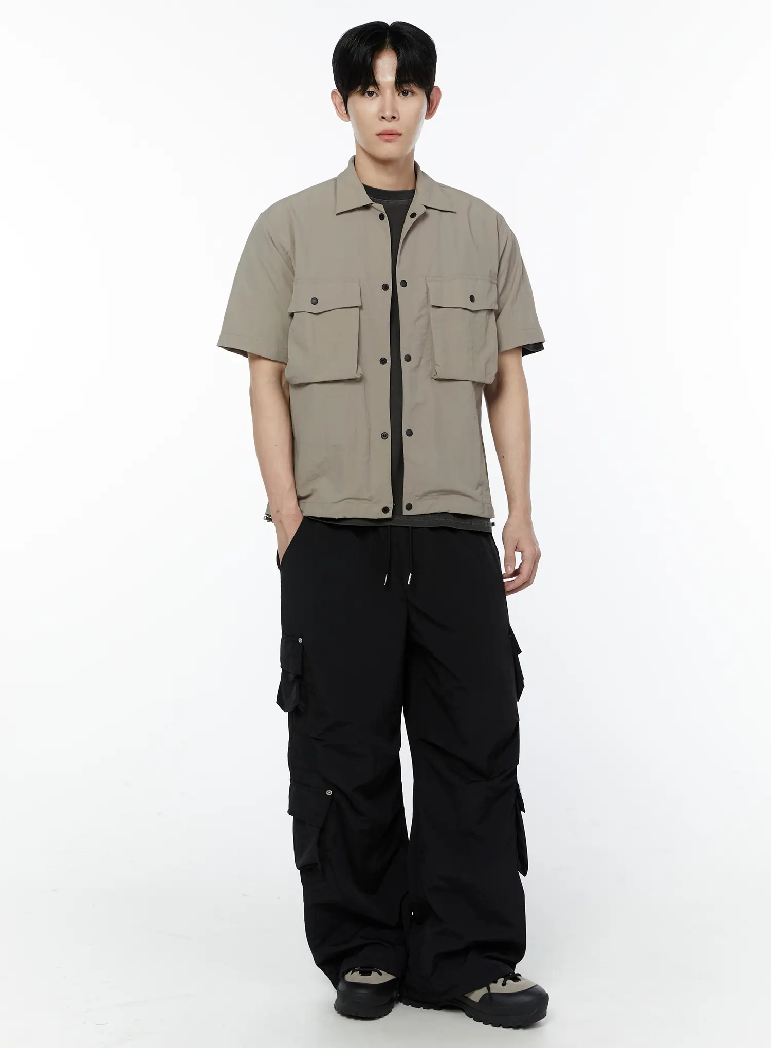 Men's Casual Snap Button Short Sleeve Shirt IA527 - Image 6