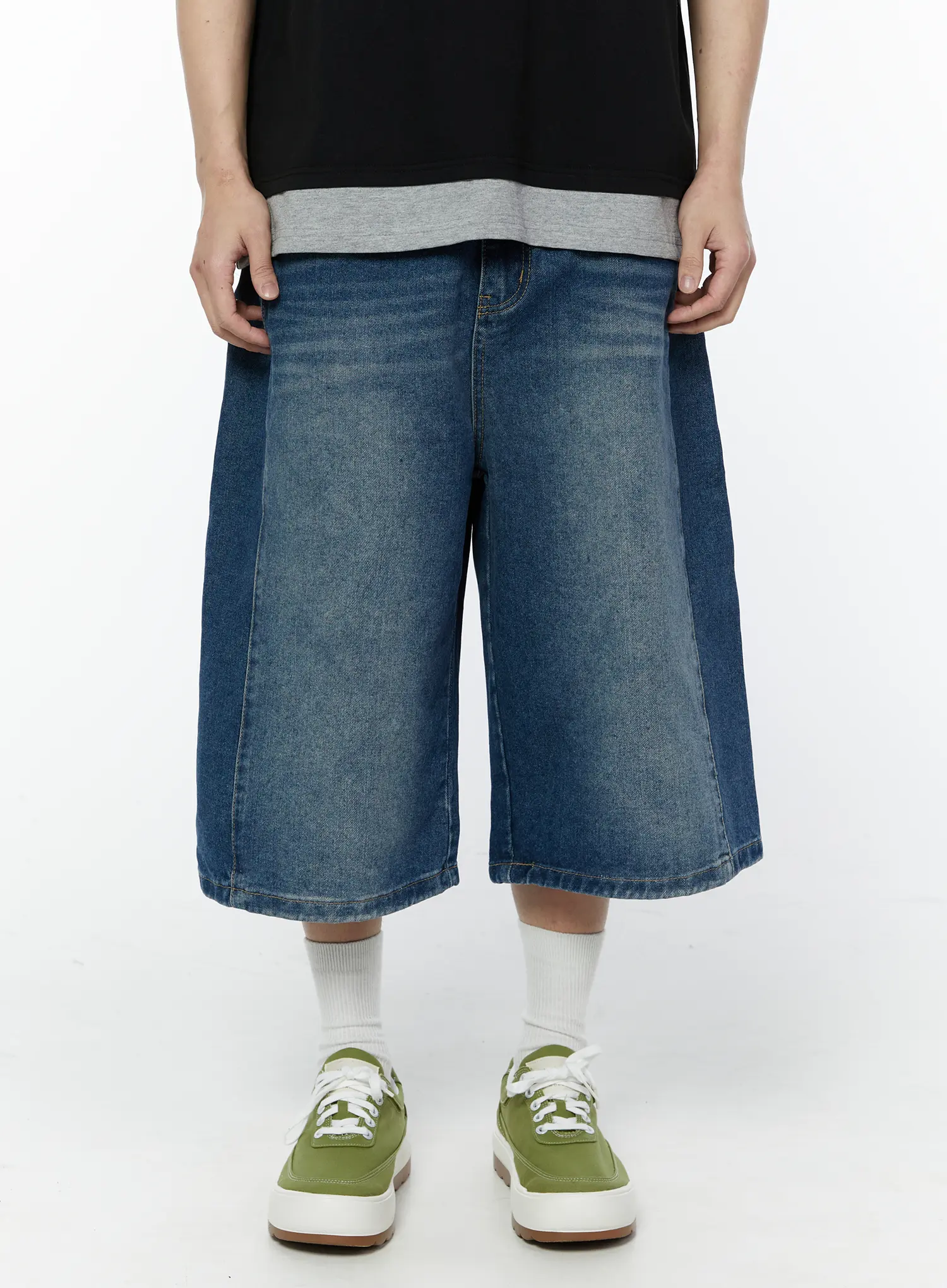 Men's Casual Wide-Leg Bermuda Jeans IA527