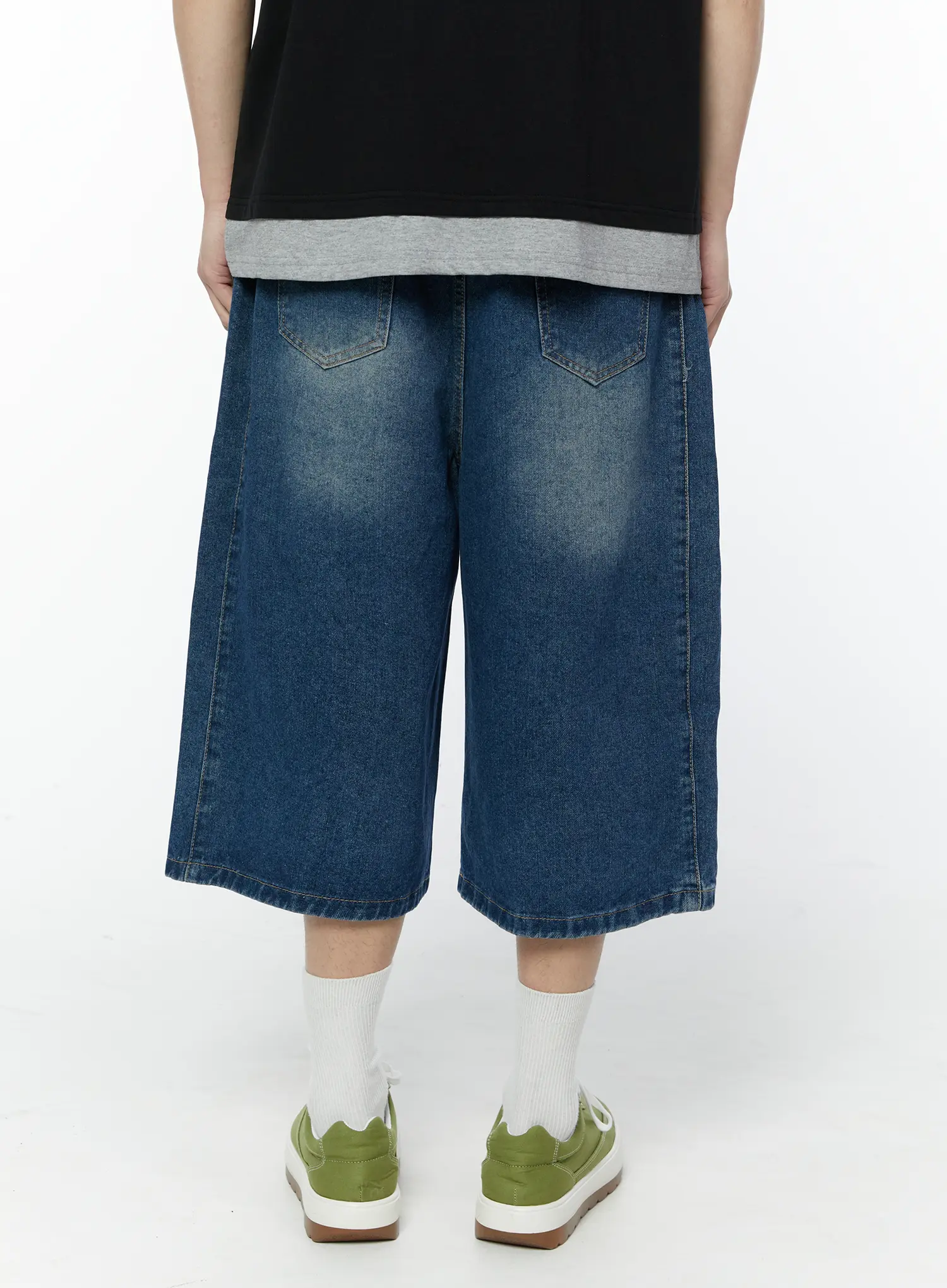 Men's Casual Wide-Leg Bermuda Jeans IA527 - Image 9
