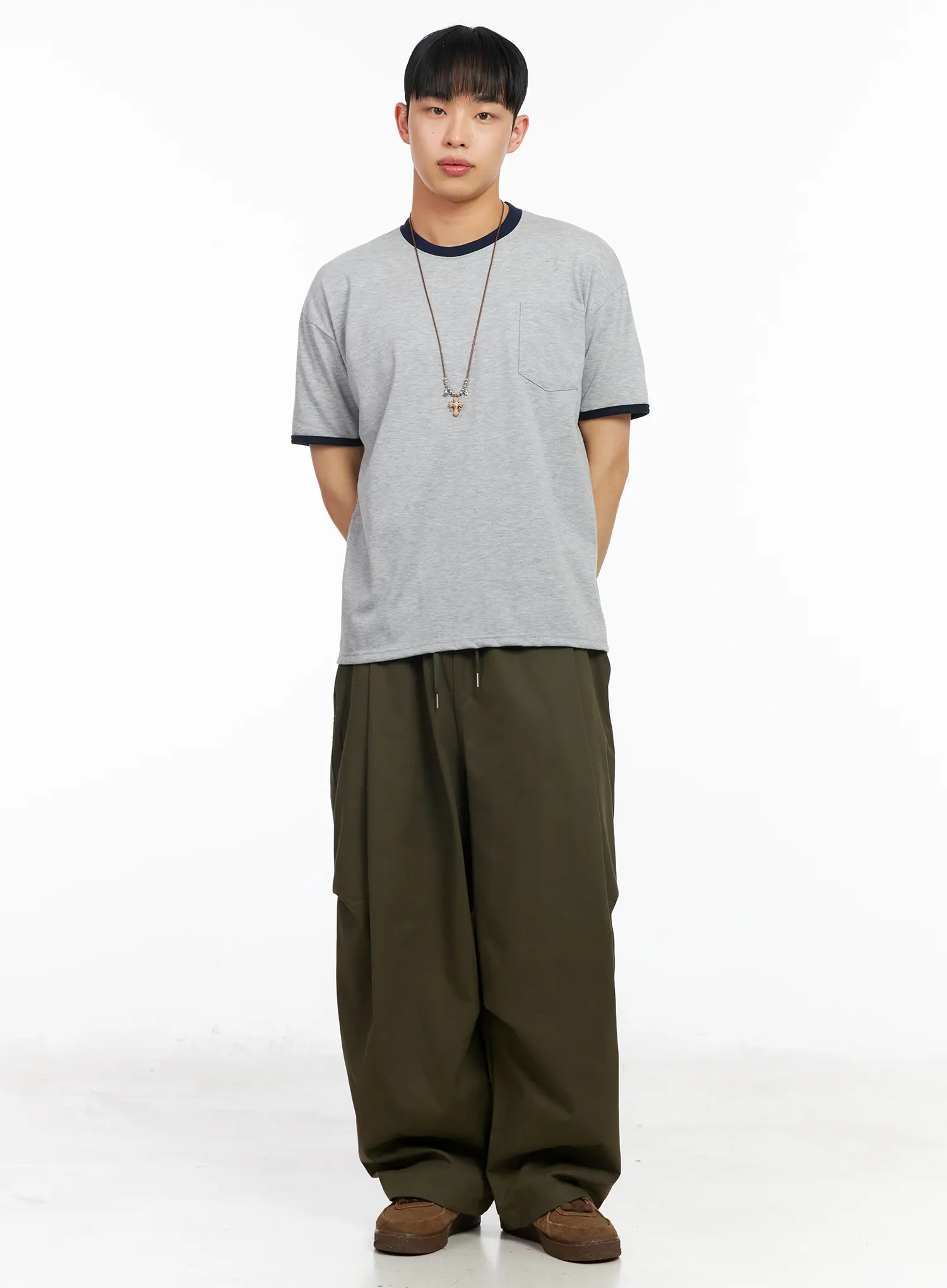 Men's Casual Wide-Leg Cotton Trousers IA501 - Image 9