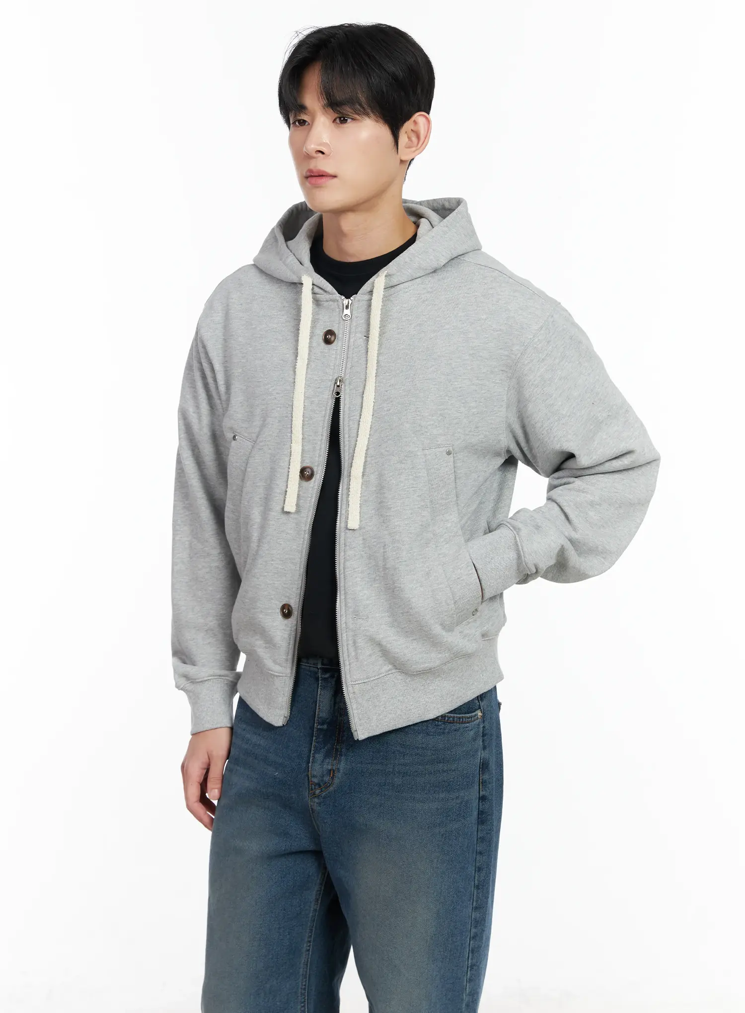 Men's Casual Zip-Up Hoodie IM518 - Image 2