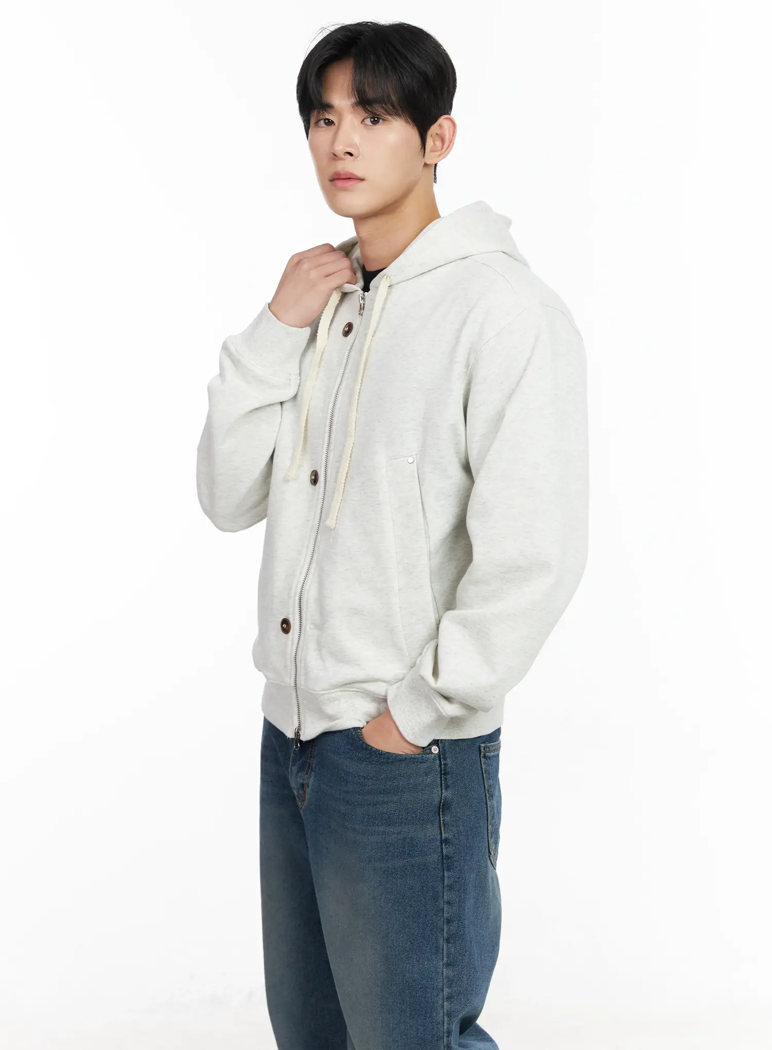 Men's Casual Zip-Up Hoodie IM518 - Image 7