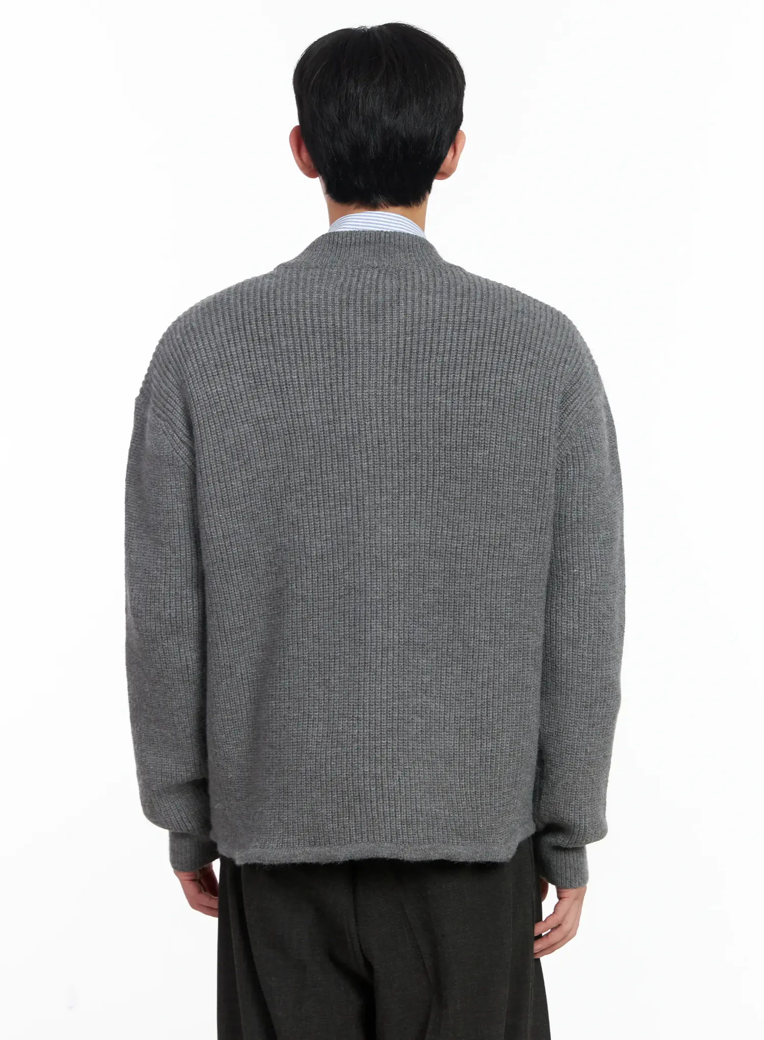 Men's Casual Zip-Up Knit Cardigan IJ521 - Image 5