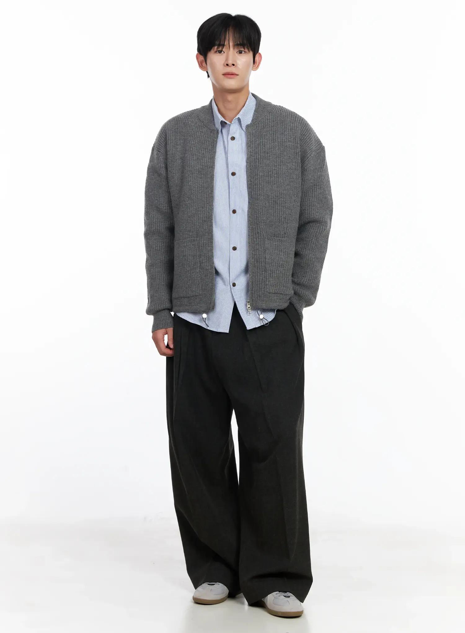 Men's Casual Zip-Up Knit Cardigan IJ521 - Image 7
