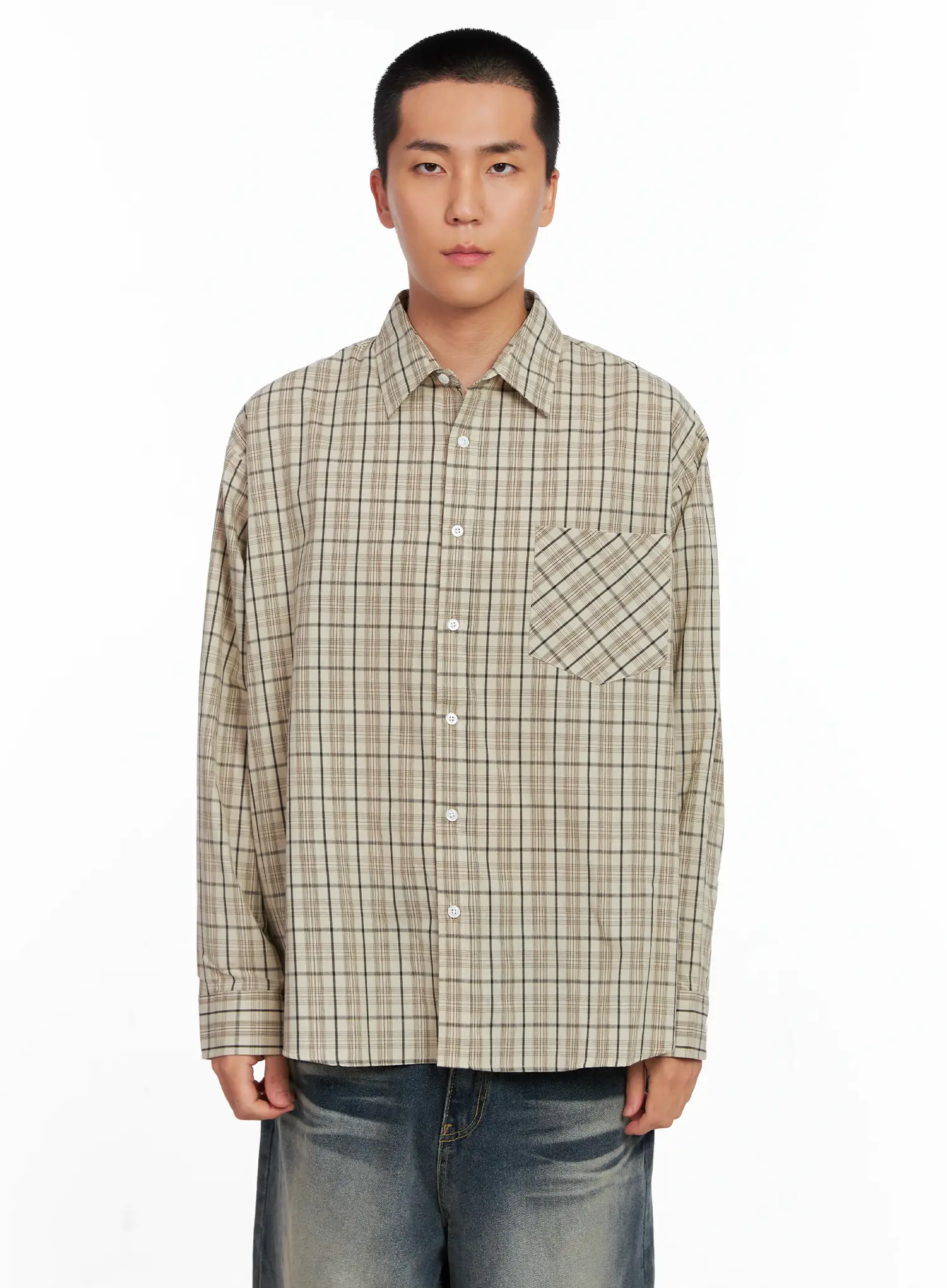 Men's Checkered Button Up Shirt IS510 - Image 12
