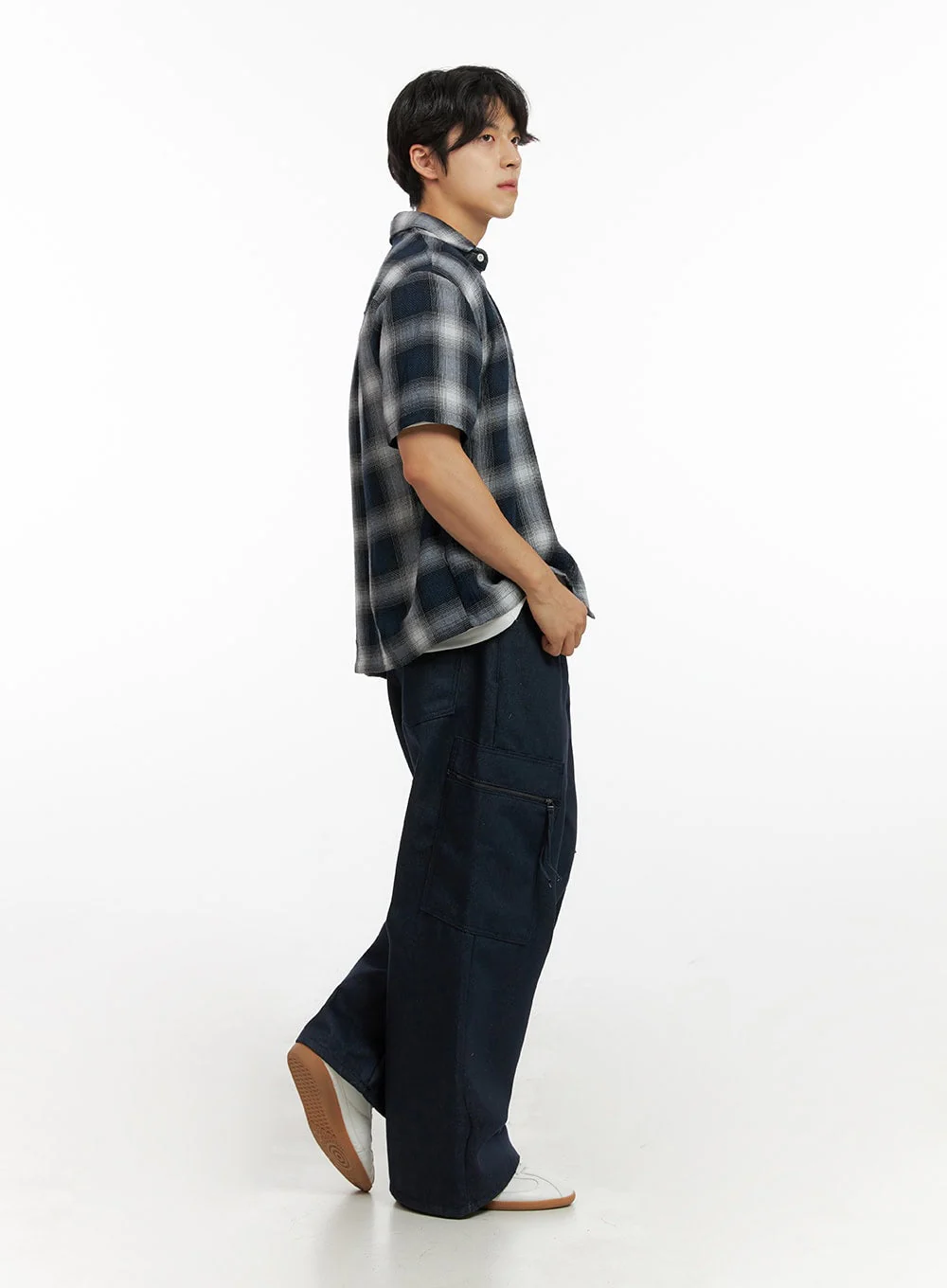 Men's Checkered Collar Shirt IG409 - Image 6