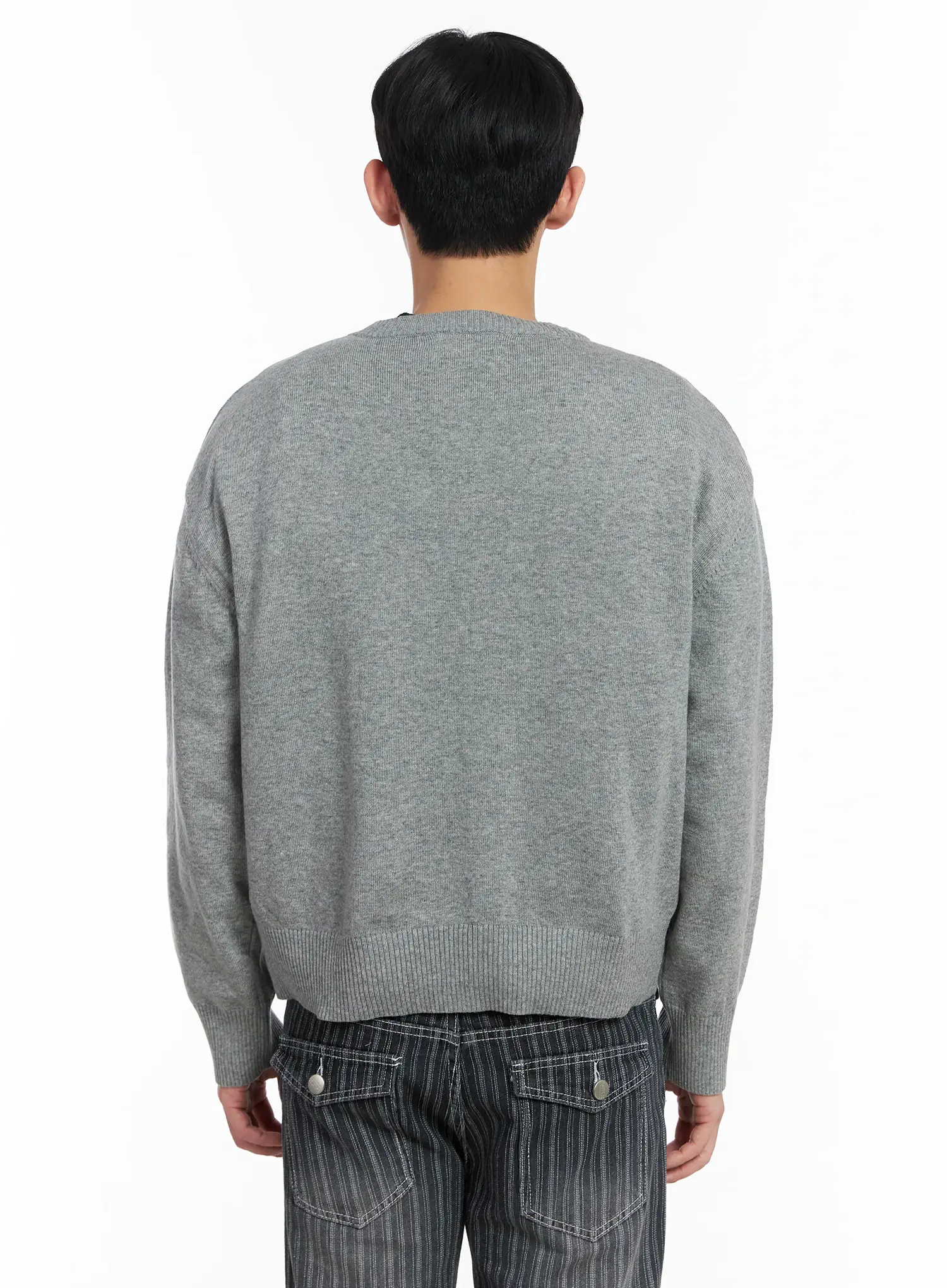 Men's Classic Button-Up Wool Cardigan IF516 - Image 6