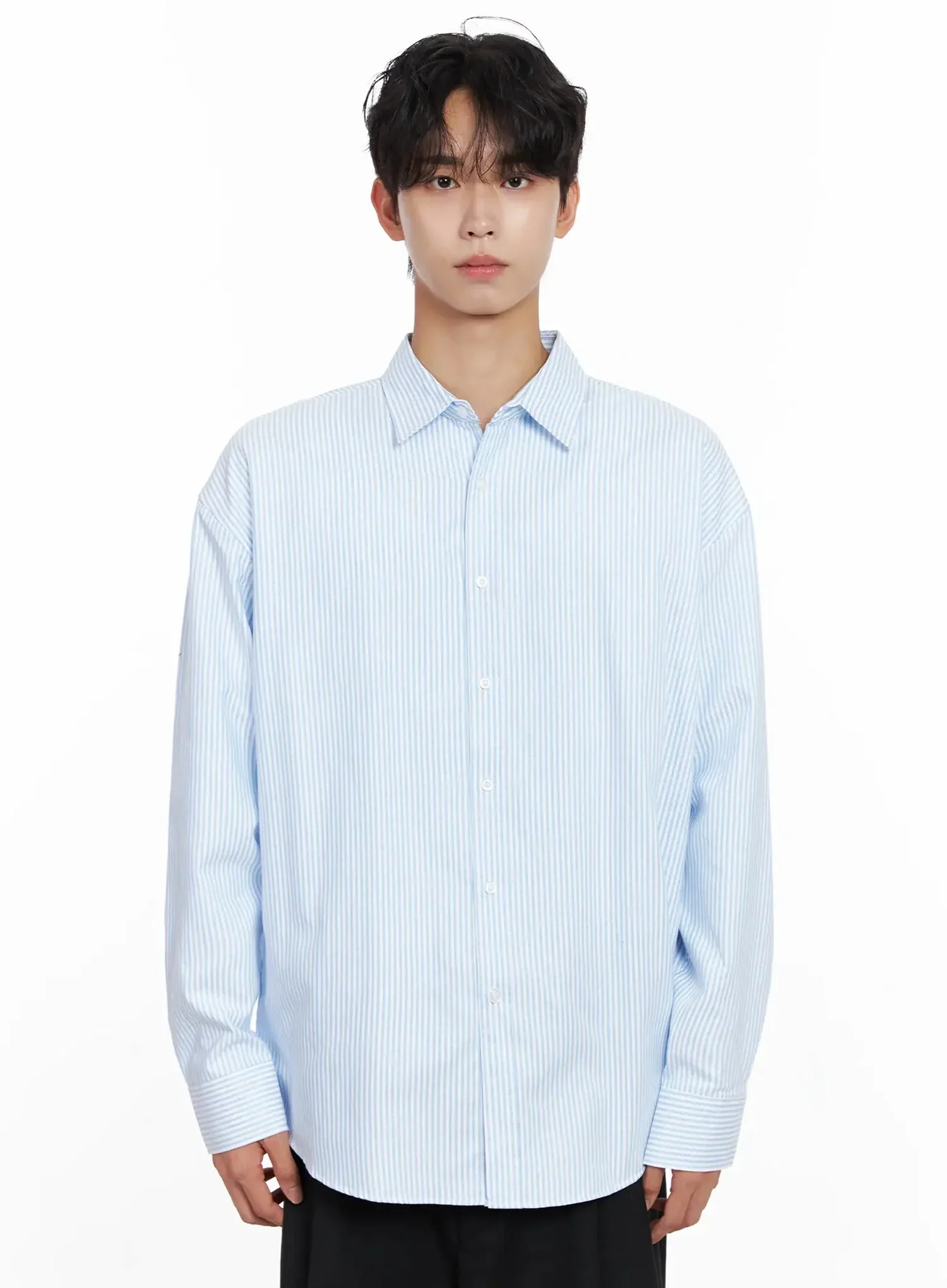 Men's Classic Striped Oxford Shirt IO516 - Image 16
