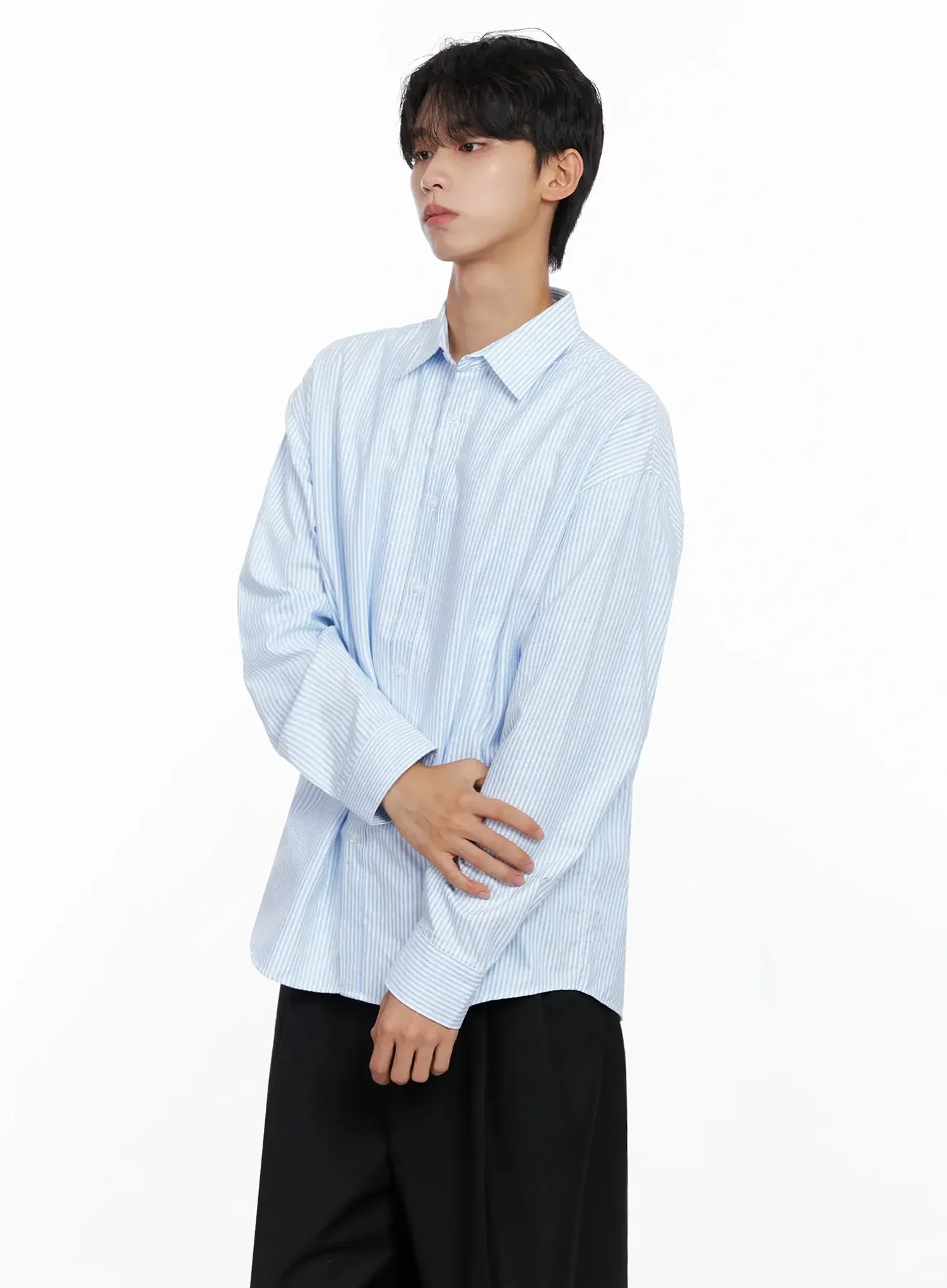 Men's Classic Striped Oxford Shirt IO516 - Image 6