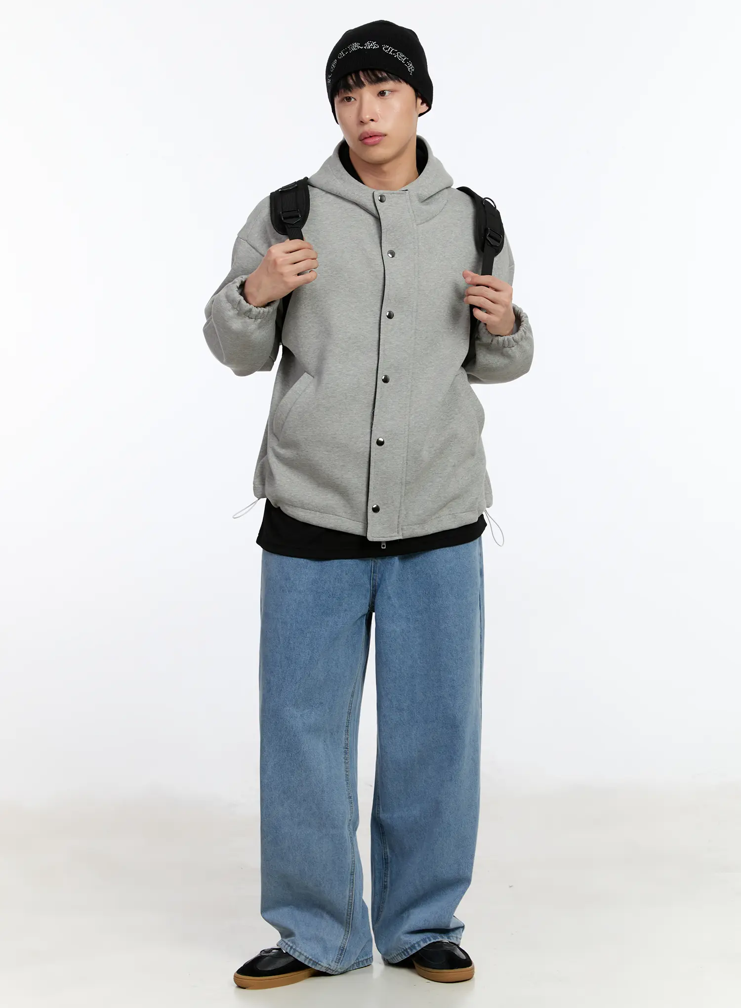 Men's Classic Wide-Leg Baggy Jeans IA508 - Image 8