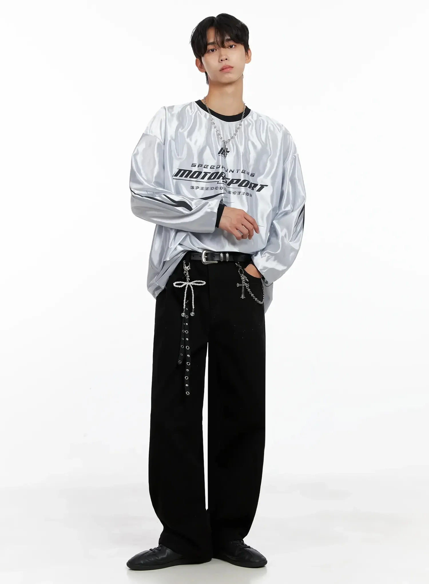 Men's Classic Wide Pants IO516 - Image 3