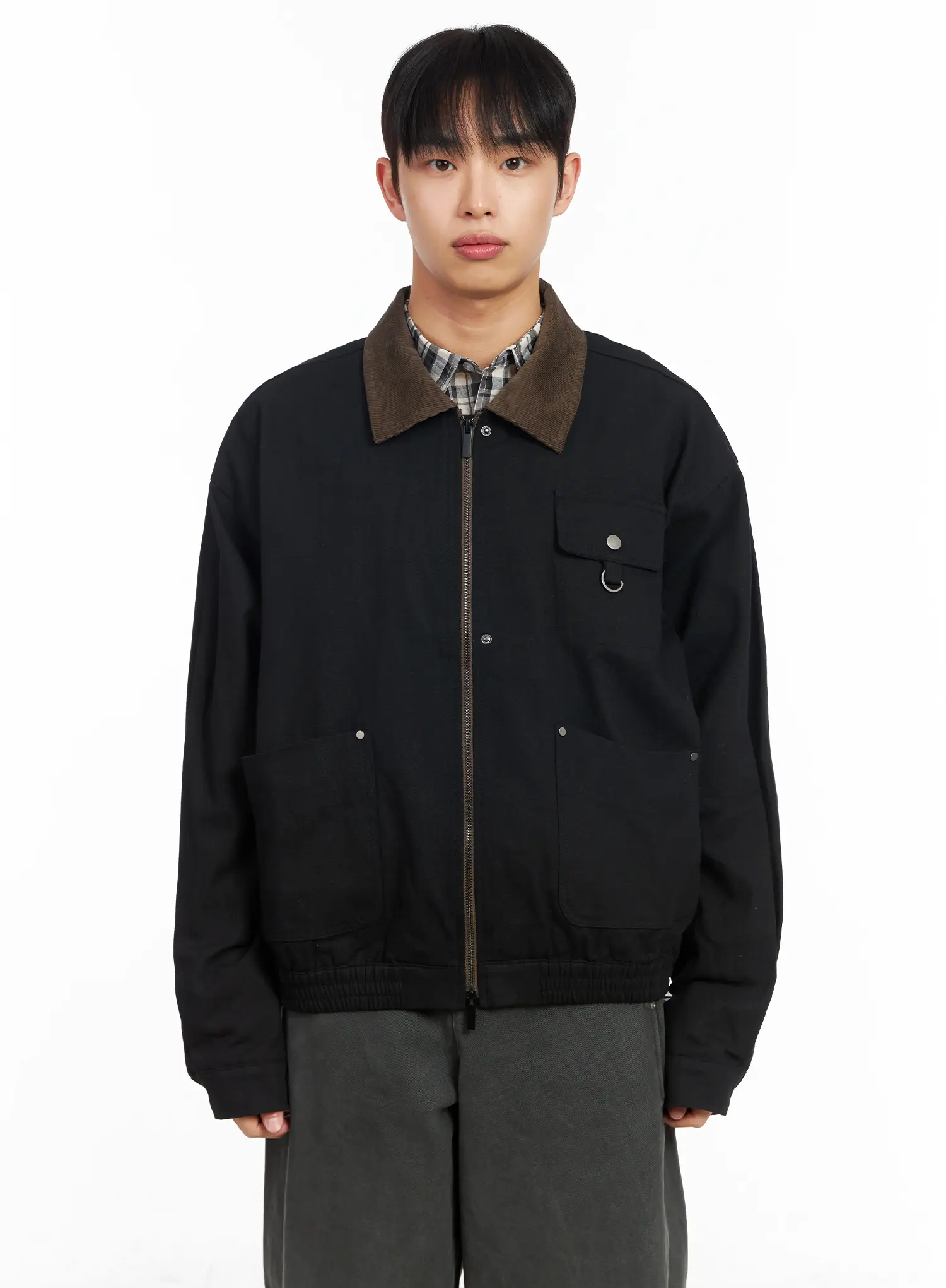 Men's Collar Contrast Jacket IM516 - Image 13