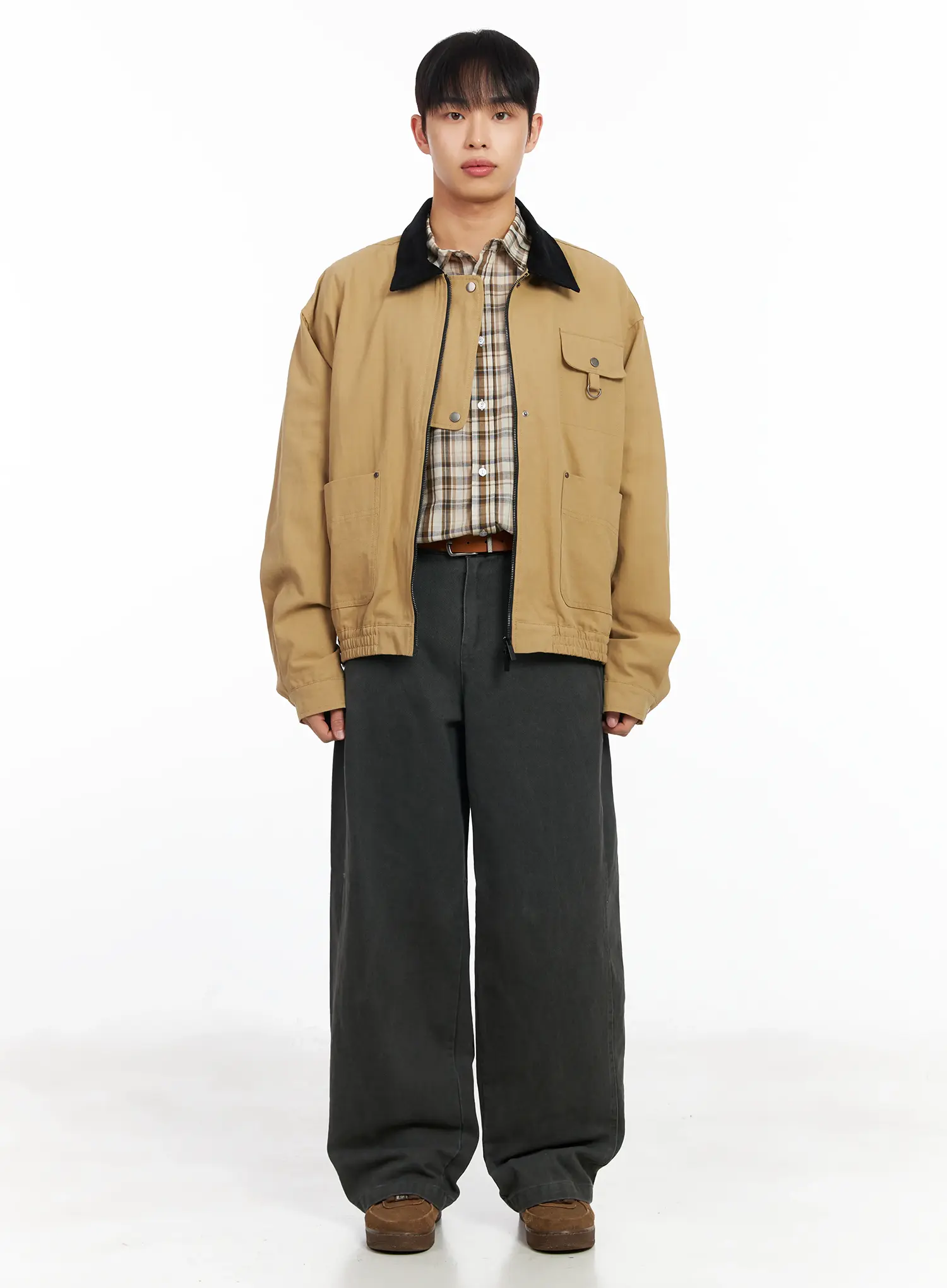Men's Collar Contrast Jacket IM516 - Image 4