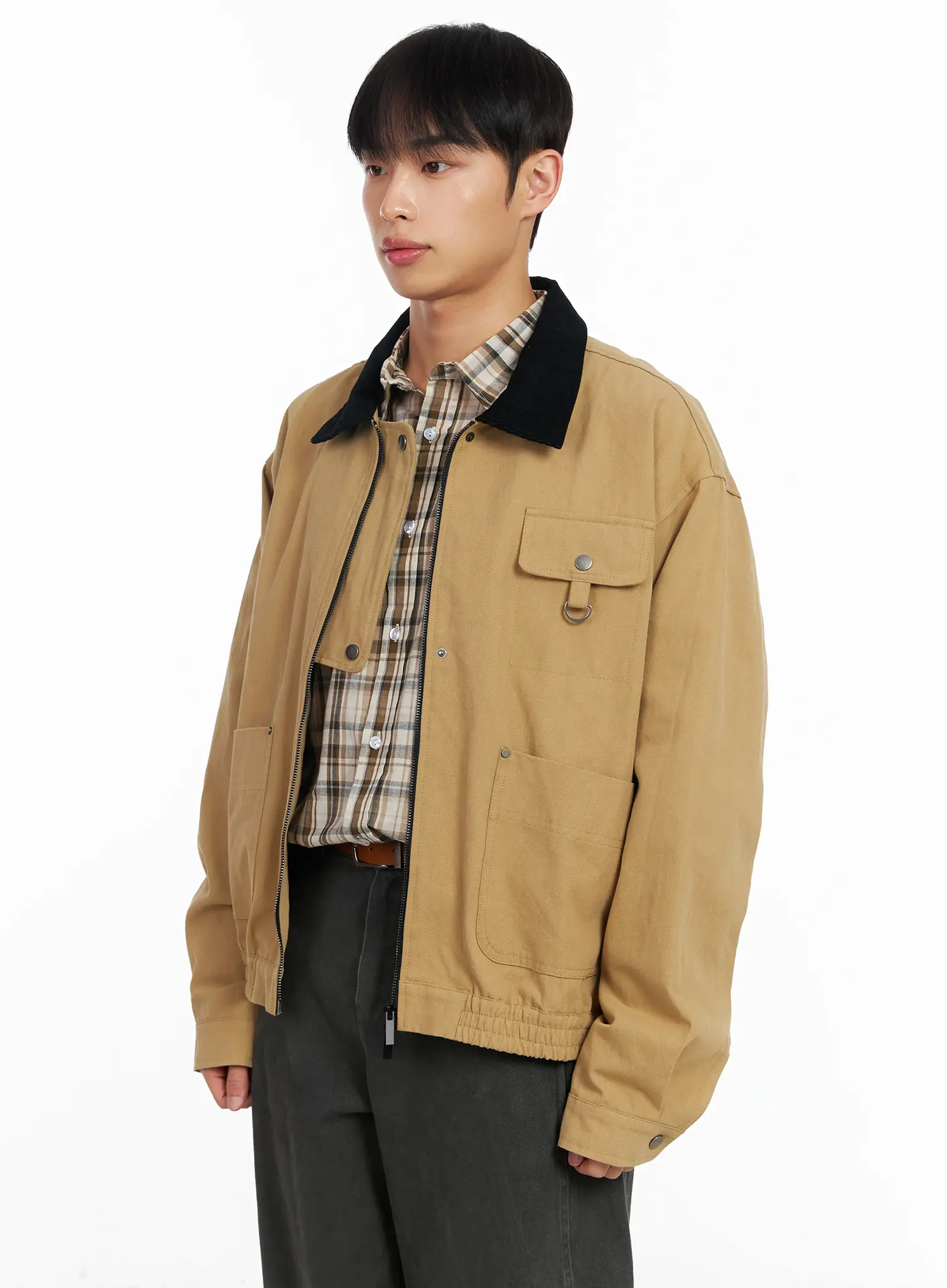 Men's Collar Contrast Jacket IM516 - Image 5