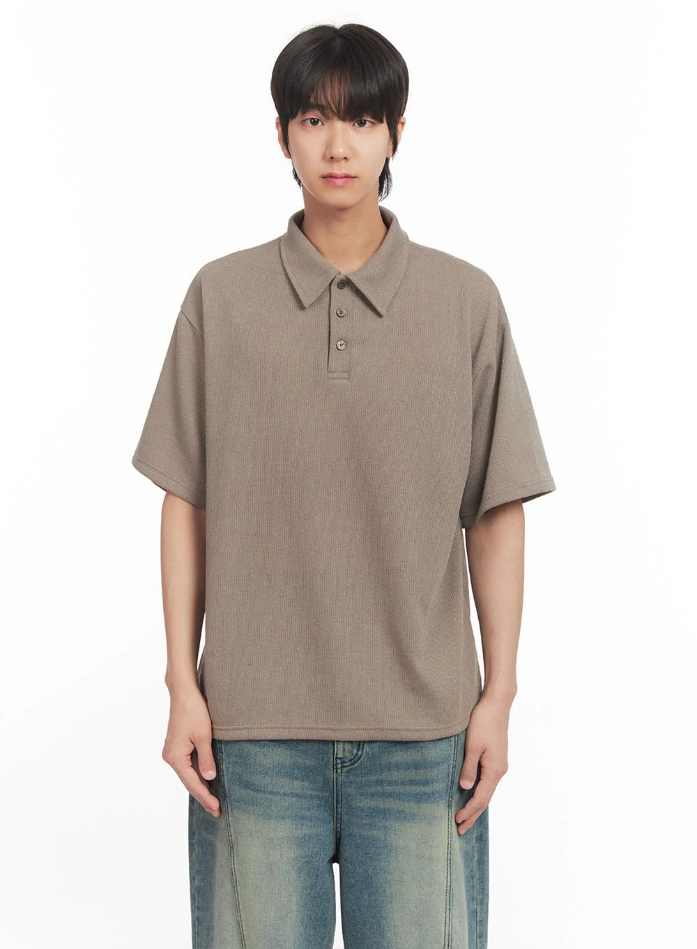 Men's Collared Knitted T-Shirt IA511 - Image 14