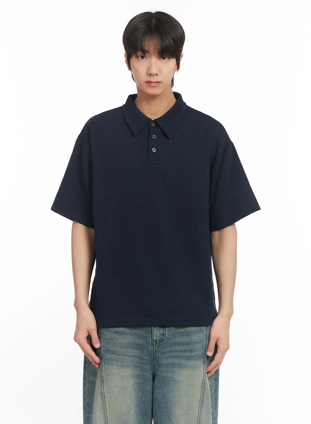 Men's Collared Knitted T-Shirt IA511 - Image 16