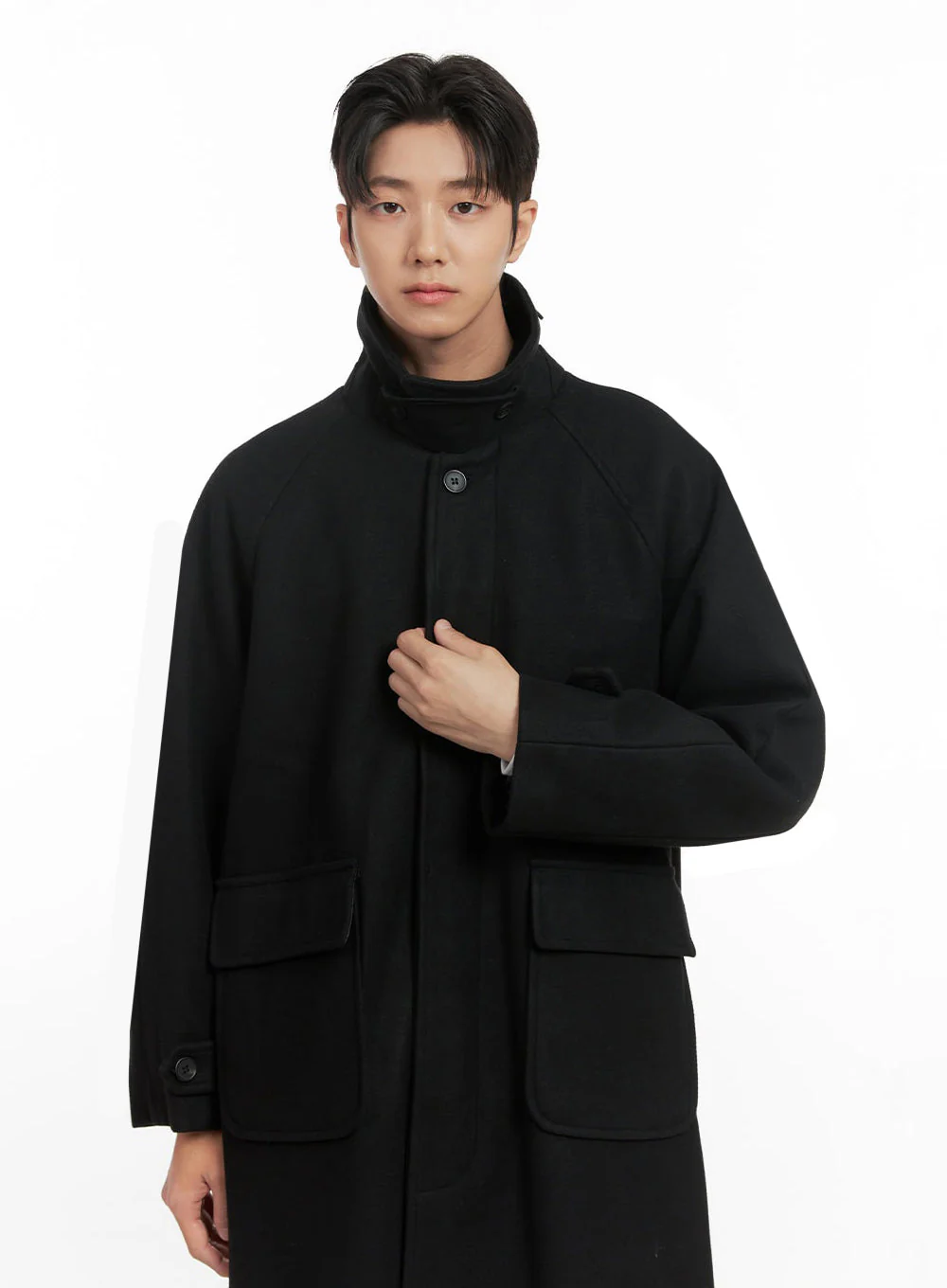Men's Collared Long Coat ID406 - Image 2