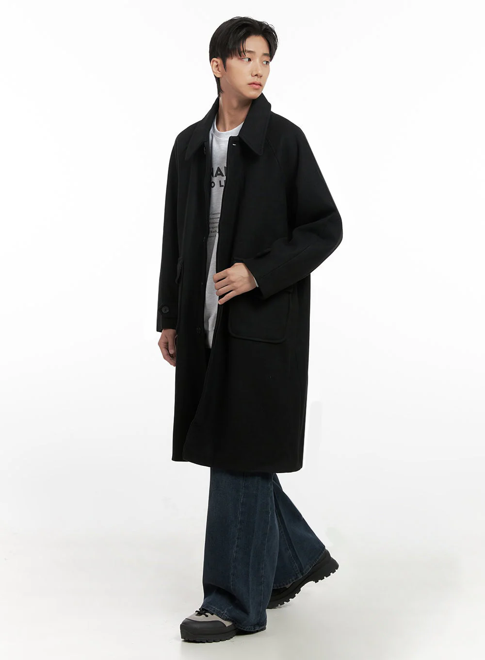 Men's Collared Long Coat ID406 - Image 6