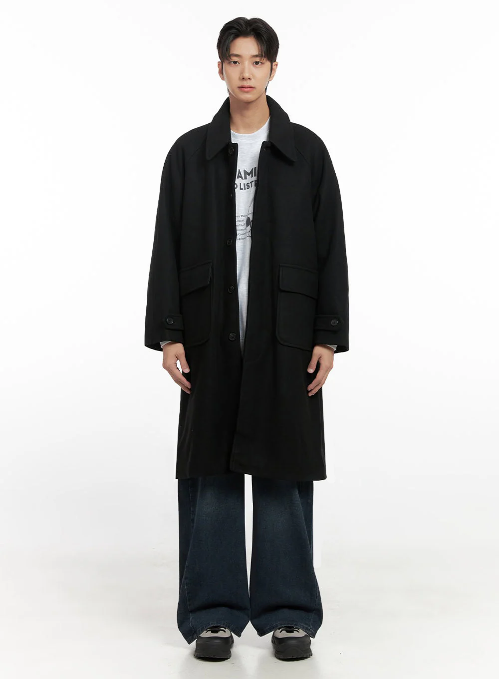 Men's Collared Long Coat ID406 - Image 7