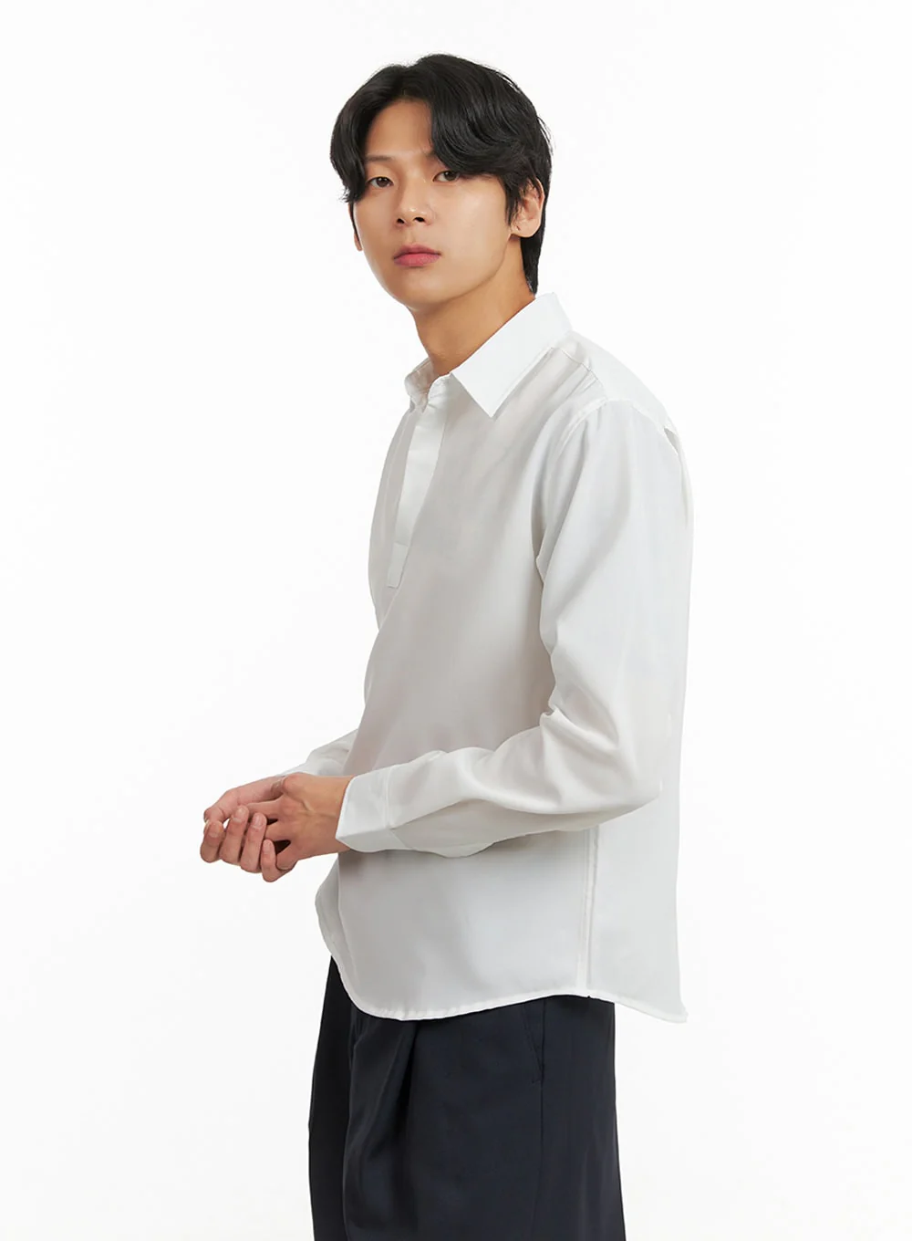 Men's Collared Long Sleeve Shirt IY416 - Image 4